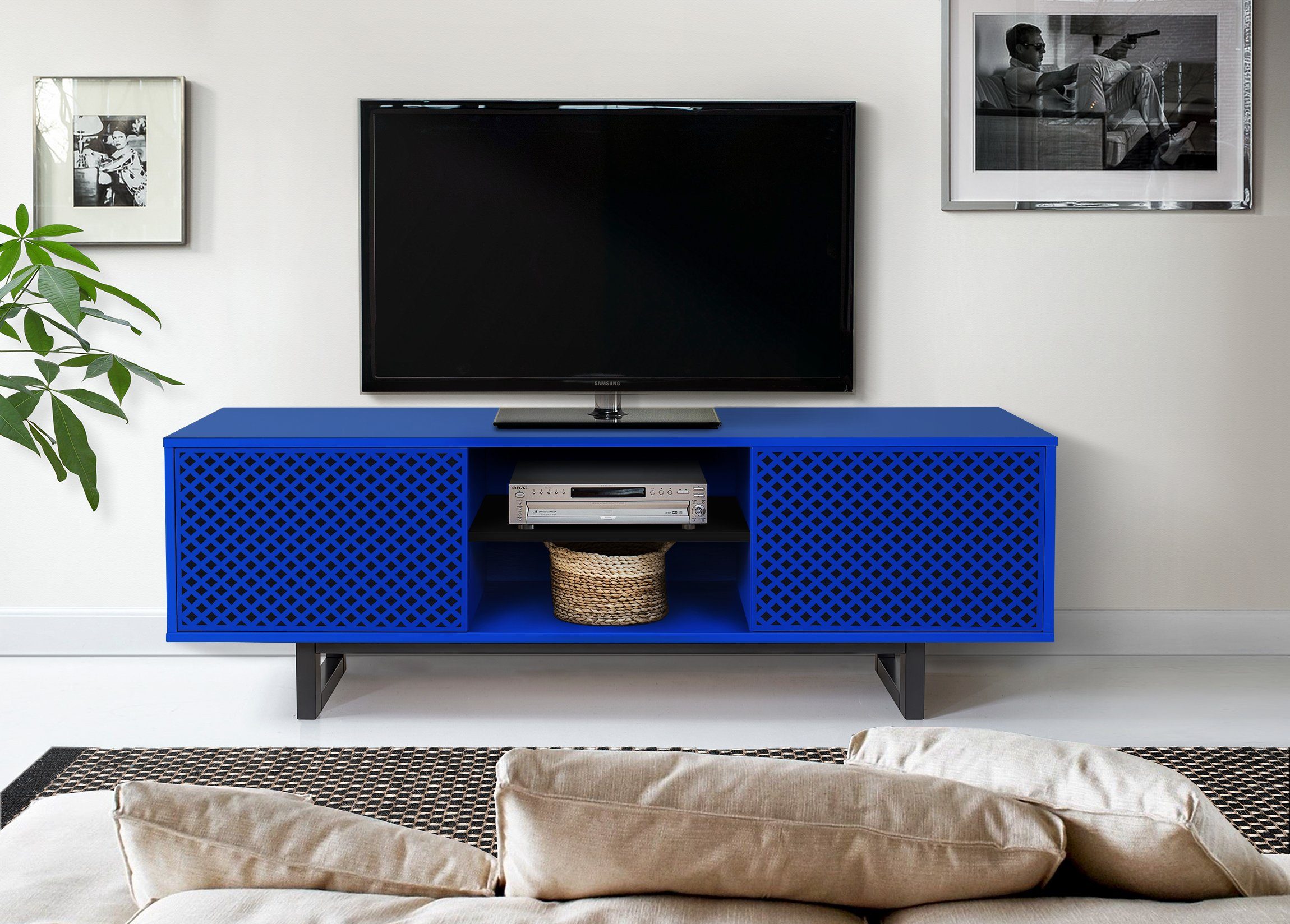 andas Tv-meubel Commode met bijzondere print, push-to-open functie