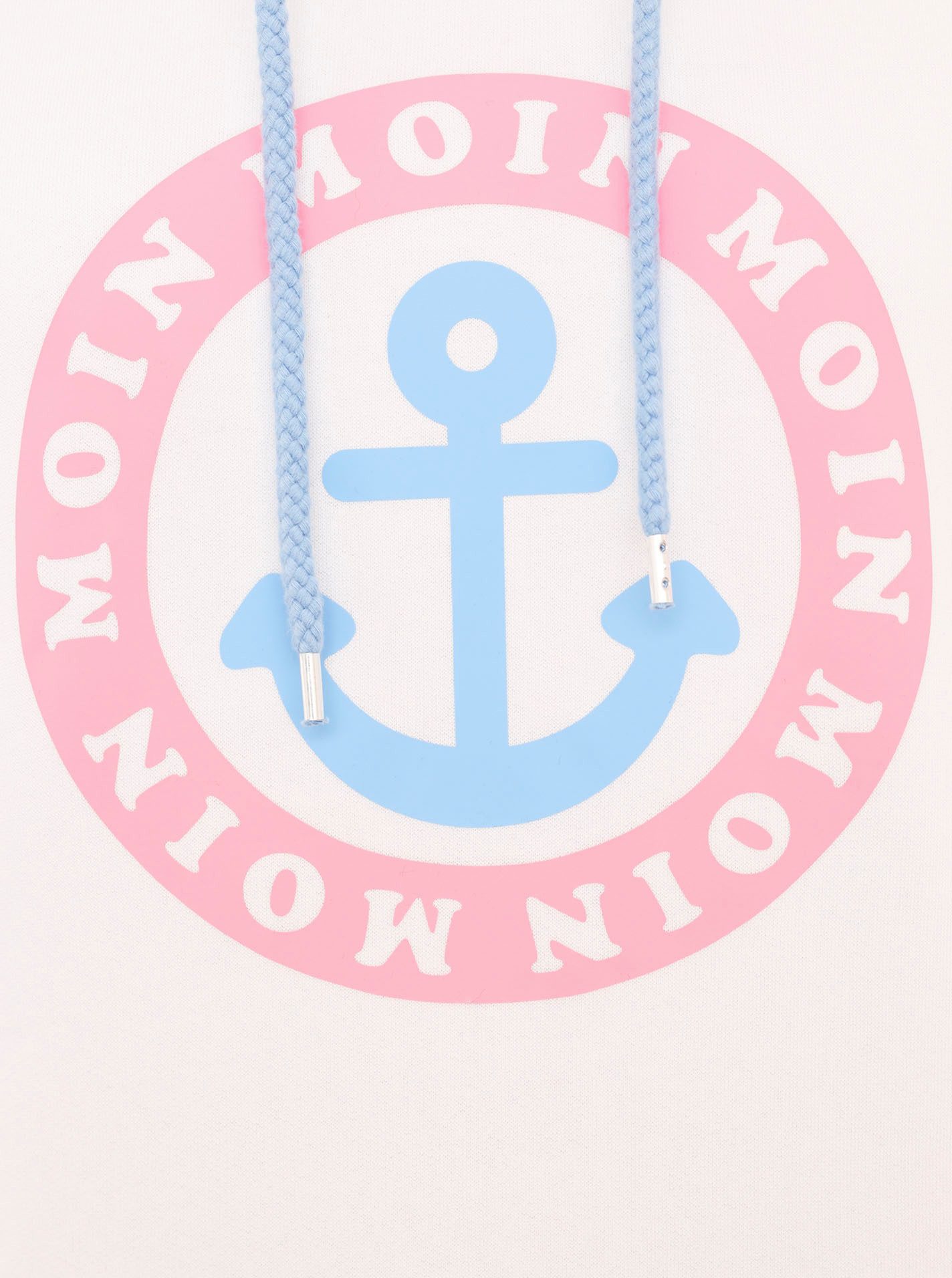 Zwillingsherz Hoodie met print "moin" en "anker" in neonkleuren