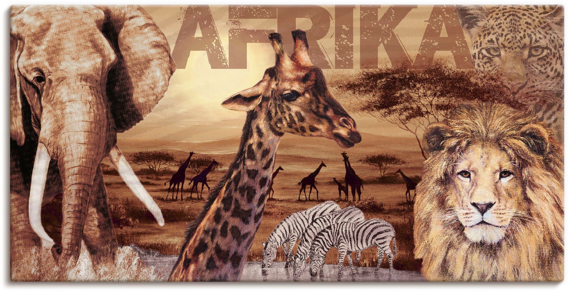 Artland Artprint Afrika als artprint van aluminium, artprint voor buiten, artprint op linnen, poster, muursticker