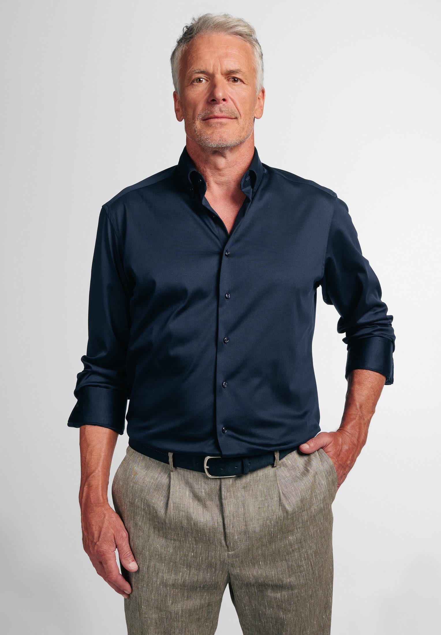 Eterna Overhemd met lange mouwen Comfort fit heren overhemden maat 42 blauw