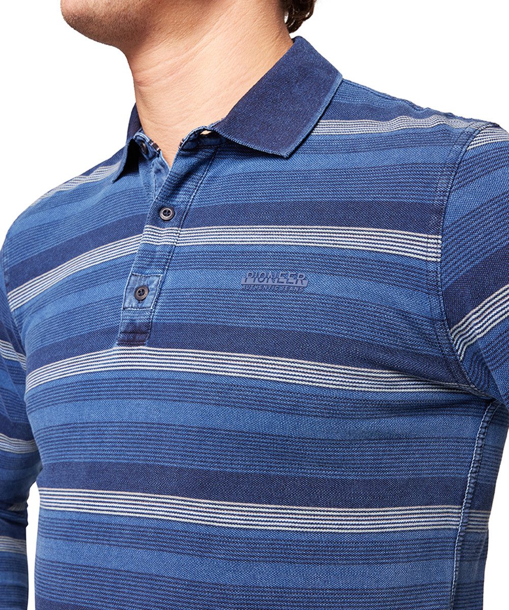 Pioneer Authentic Jeans Poloshirt met lange mouwen met gestreept patroon