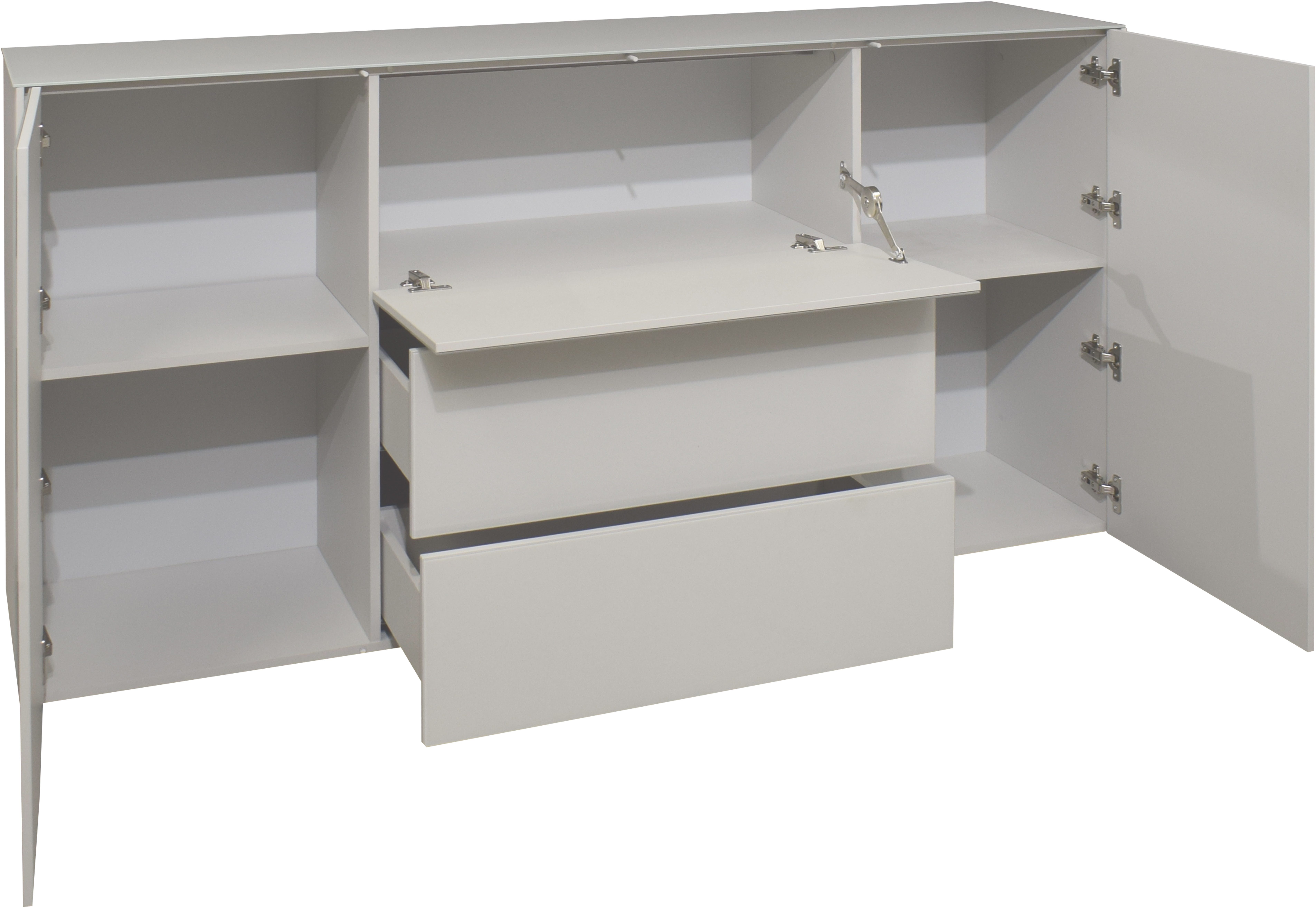 Mäusbacher Kast Imola BESTSELLER! Commode met glasfront en glazen bovenblad