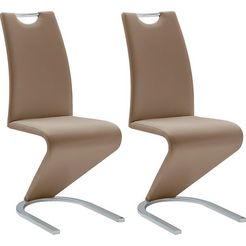 mca furniture vrijdragende stoel amado set van 2, 4 en 6 stuks, stoel belastbaar tot 120 kg (set) bruin