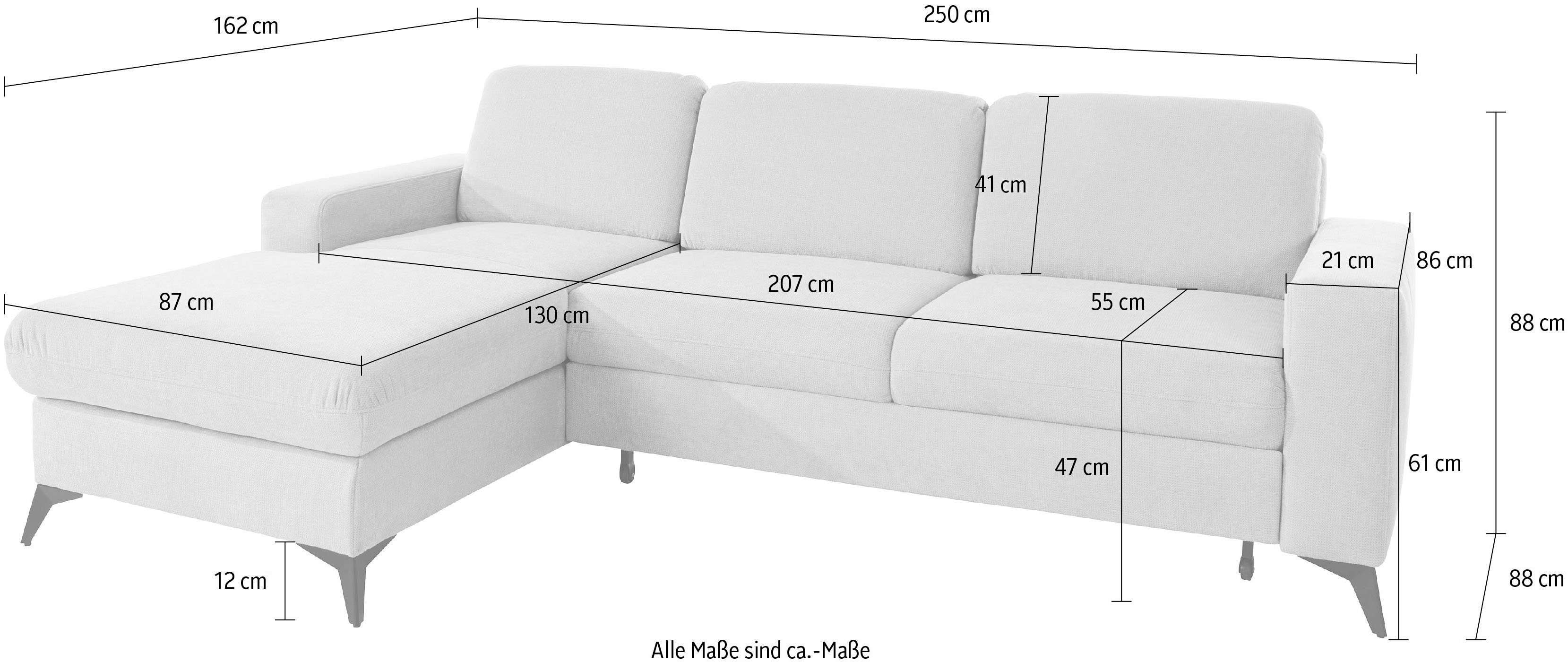 Places of Style Hoekbank Lolland L-vorm Naar keuze met slaapfunctie en bedkist, binnenvering