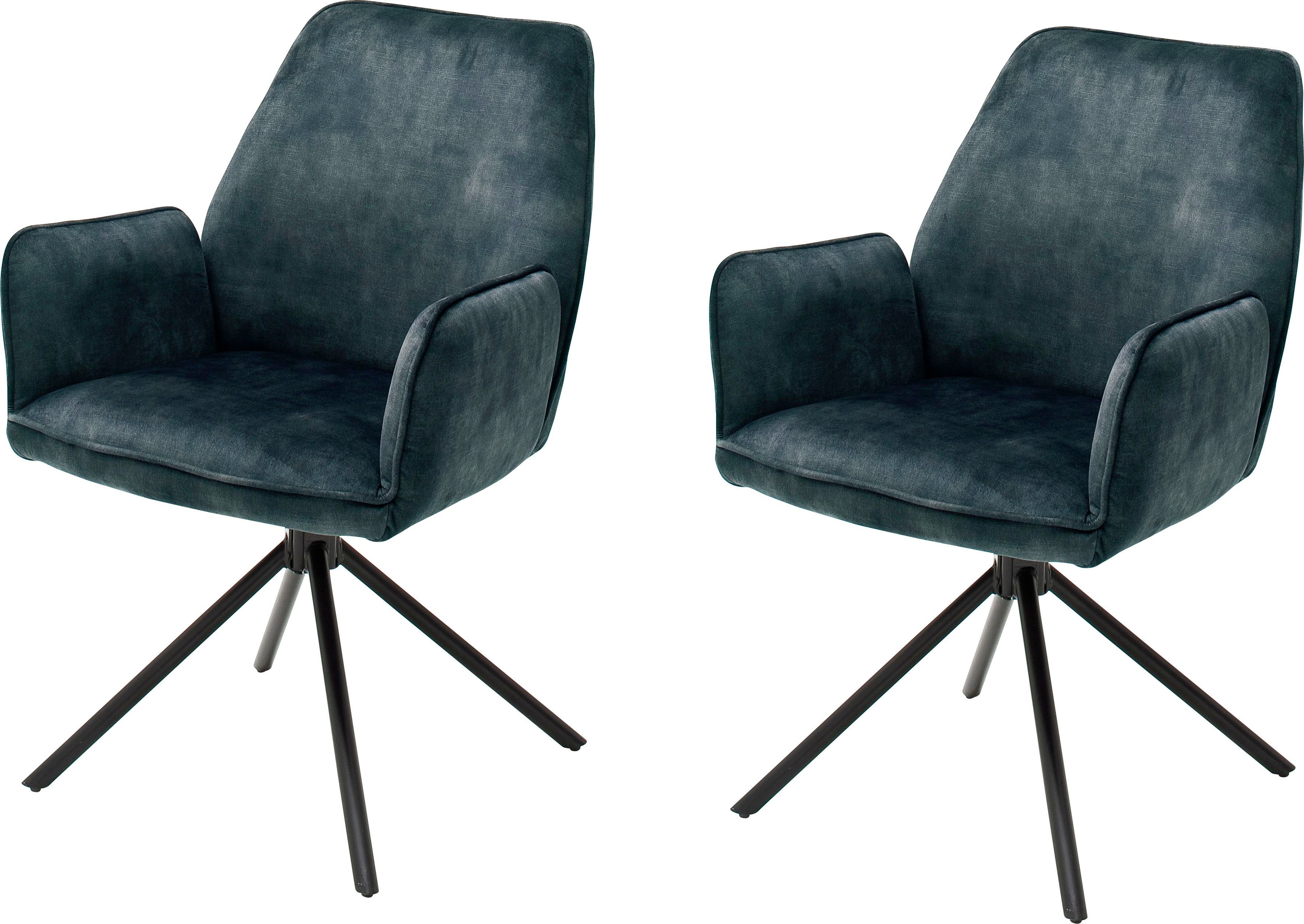 MCA furniture Eetkamerstoel Ottawa met armleuning Vintage suède-look met opstaande naad, stoel belastbaar tot 120 kg (set, 2 stuks) 4 poot stoelen