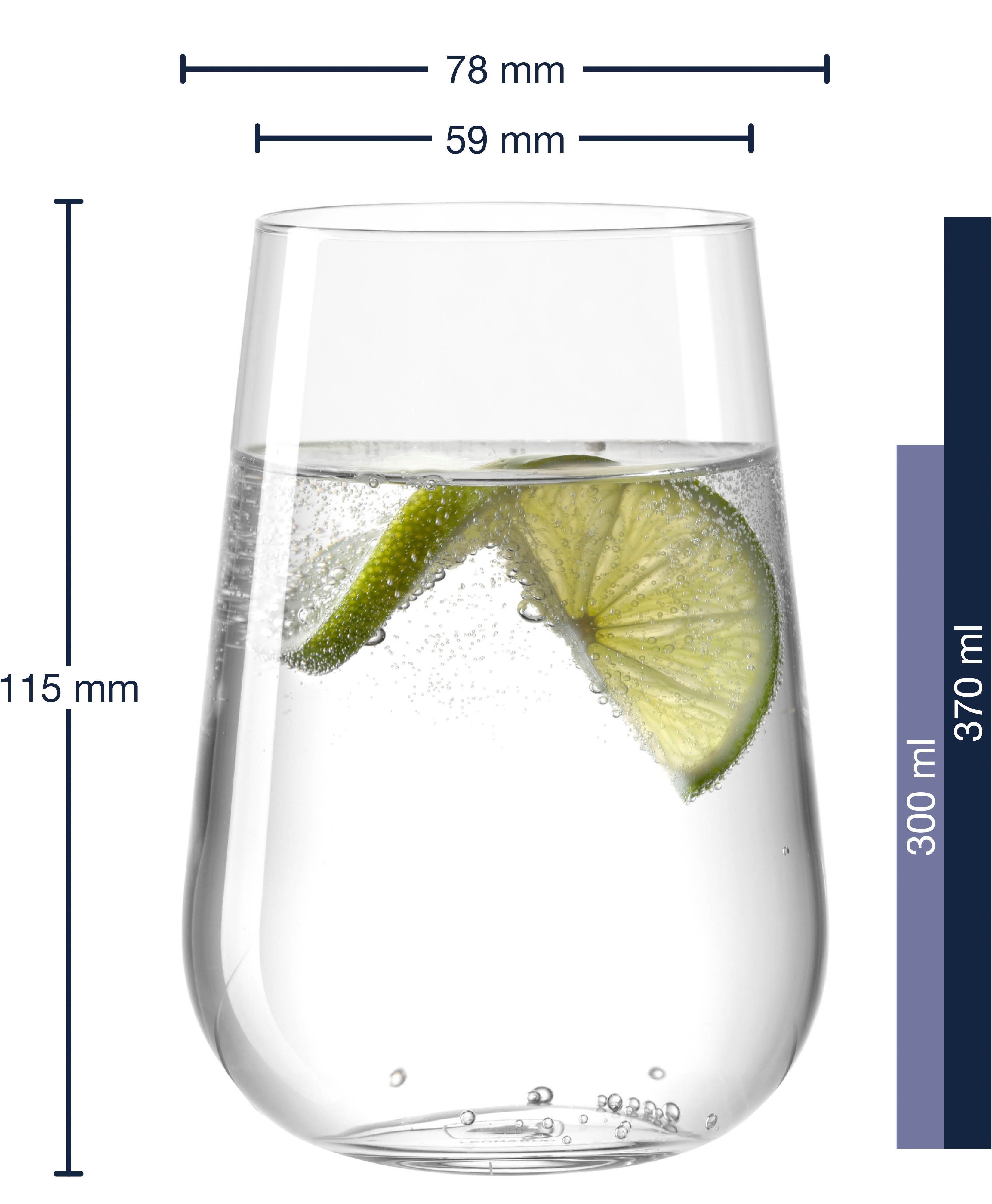 LEONARDO Glazenset Drinkglas PALADINO, 370 ml, 6-delig set (set, 6-delig)