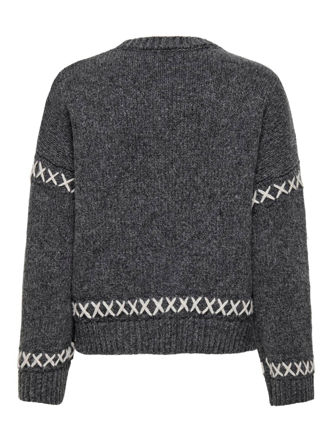 Only Trui met ronde hals ONLAMANDA LIFE LS O-NECK DETAIL CC KNT
