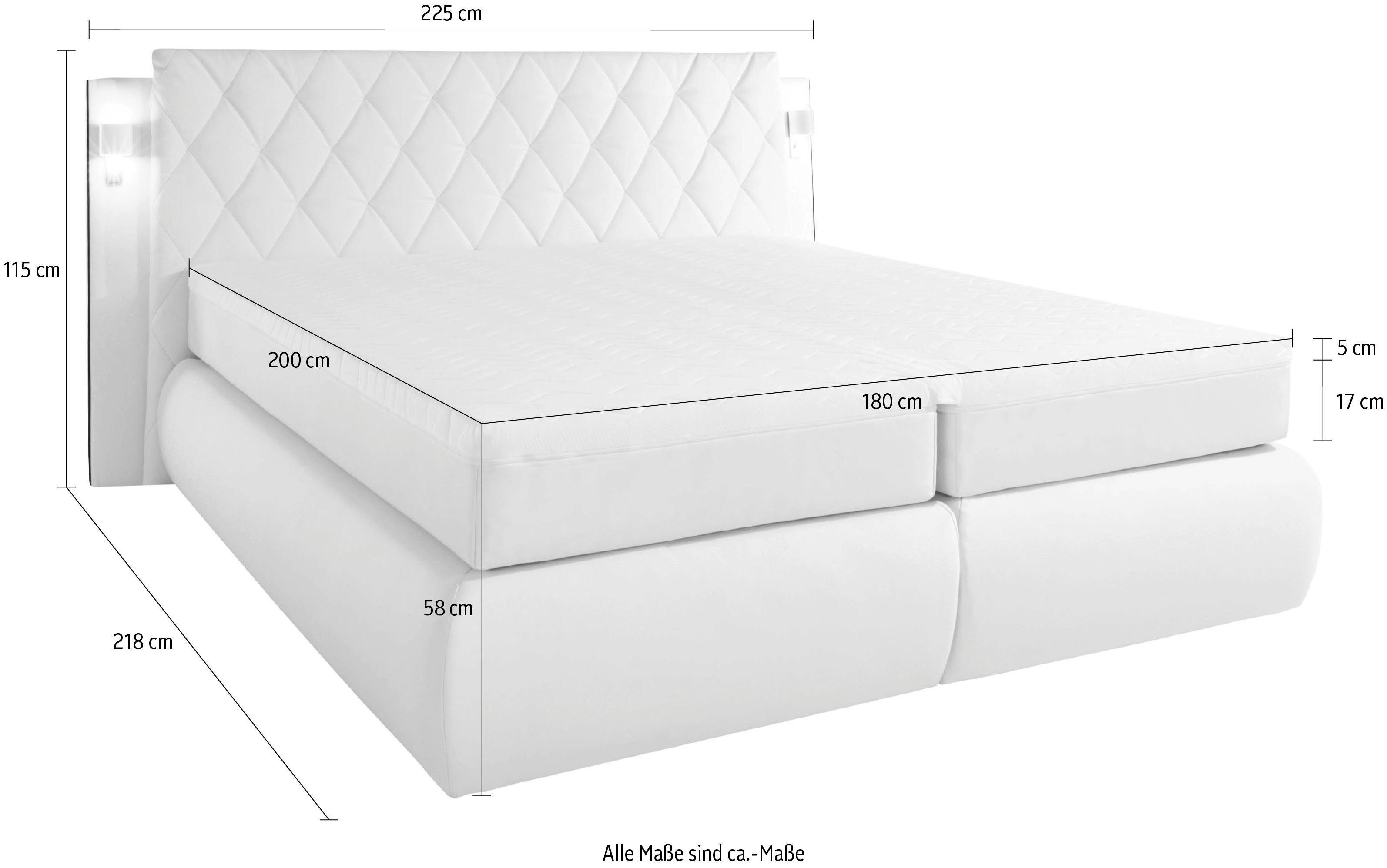 COLLECTION AB Boxspring inclusief bedkist, ledverlichting en topmatras