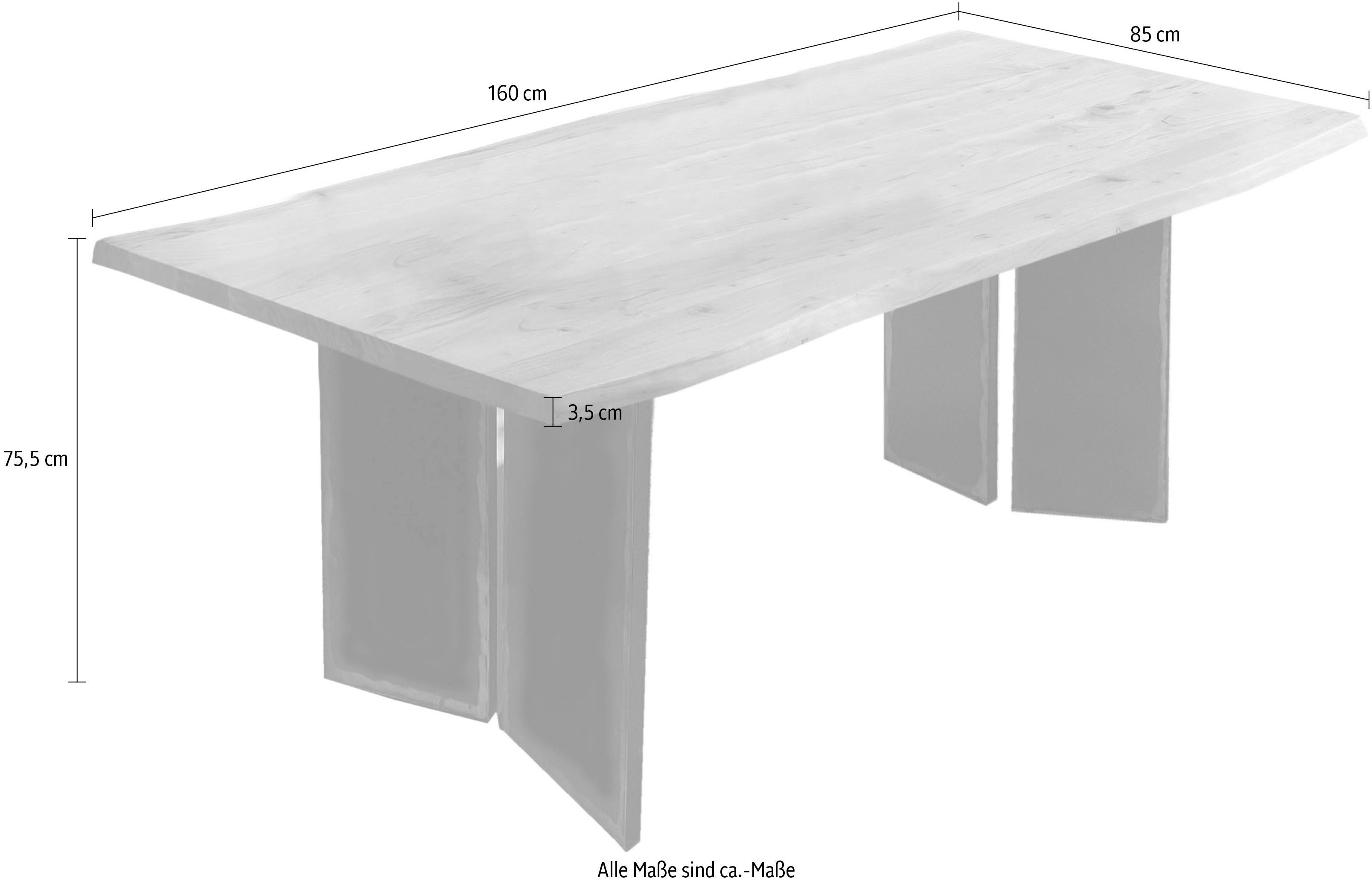 INOSIGN Tafel met hout gebeitst, gelakt en gewaxed (1 stuk)