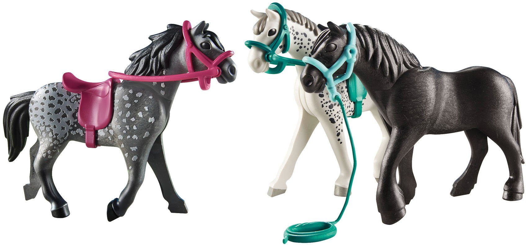 Playmobil® Constructie-speelset 3 paarden: het Friese paard, de Knabstrupper & de Andalusiër (70999), Country (11-delig)