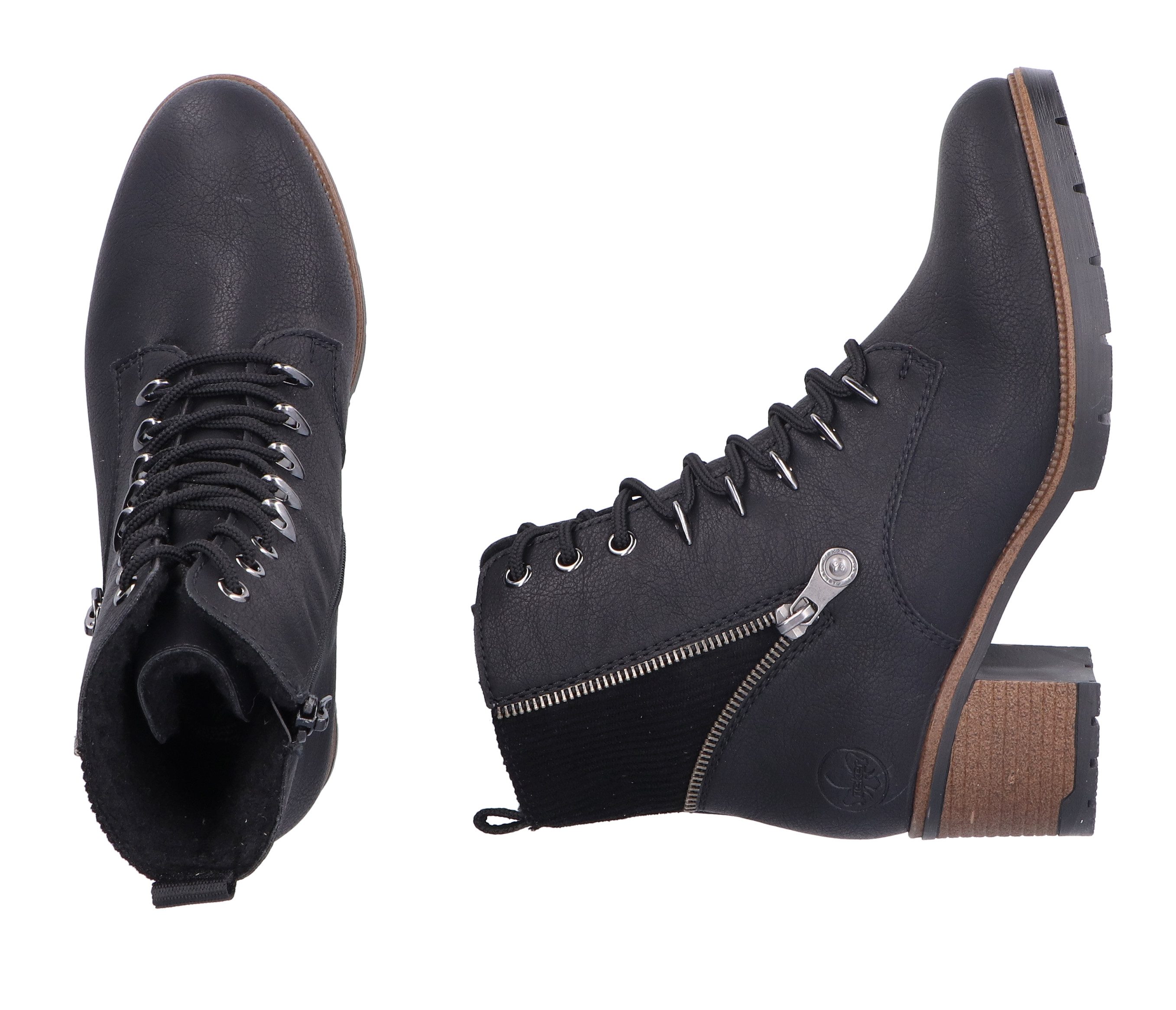 Rieker Winterlaarsjes veterschoenen, veterschoenen, hakken, smalle vorm