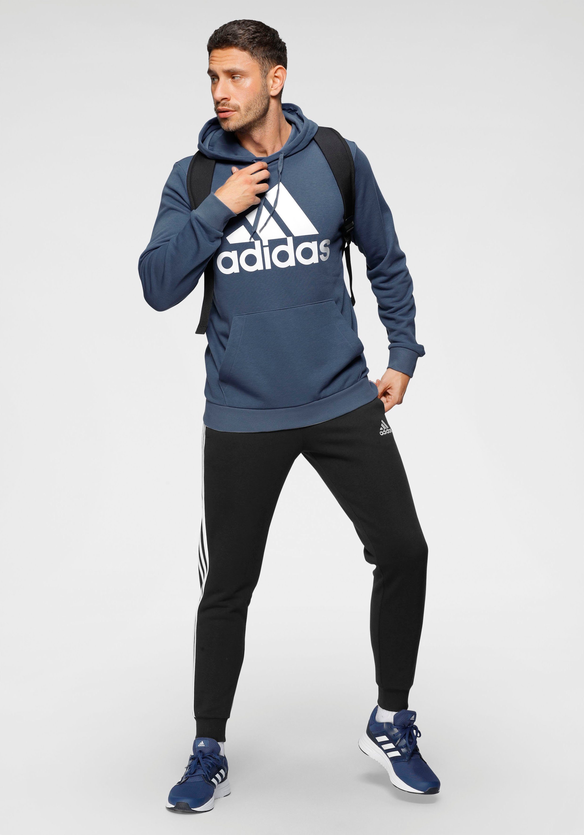 adidas Sportswear Sportbroek ESSENTIALS FLEECE FITTED 3STREPEN BROEK (1-delig)