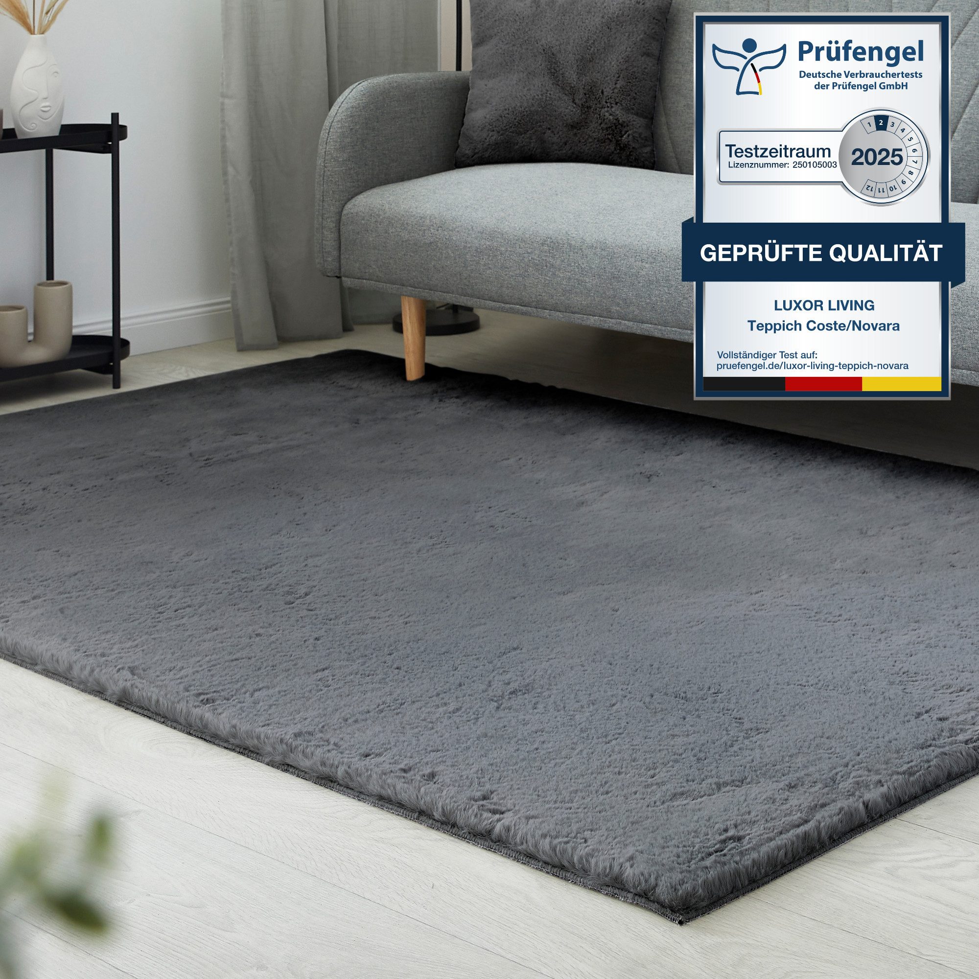 LUXOR living Vachtvloerkleed NOVARA Imitatiebont, voelt als konijnenbont, bijzonder zachte, hoge pool
