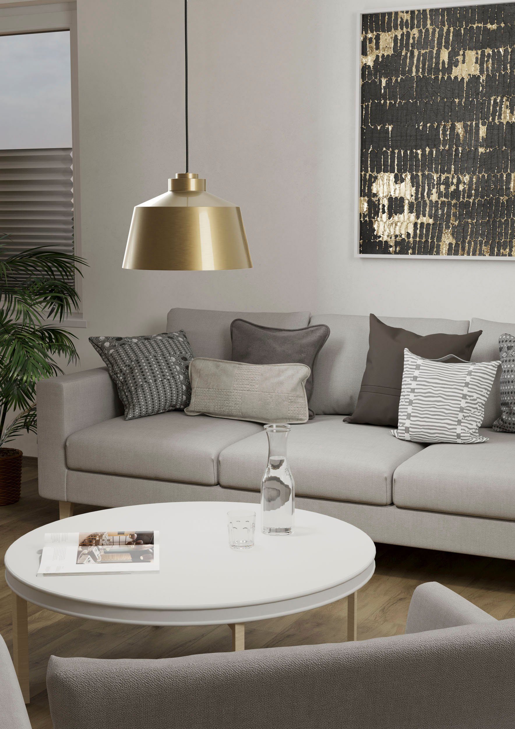 EGLO Hanglamp SOUTHERY Hanglamp in goudkleur en wit van staal - excl. E27 - 40W (1 stuk)