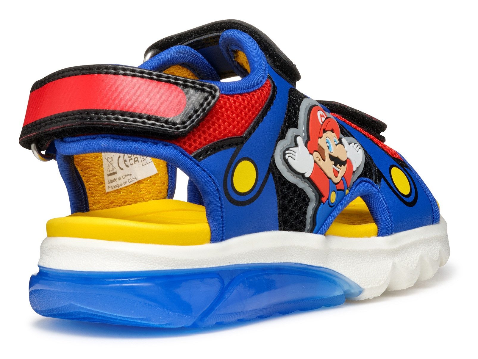 Geox Sandalen J SANDAL CIBERDRON B Blinkschuh , klittenbandschoen in kleurrijk ontwerp met super mario-motief en knipperfunctie