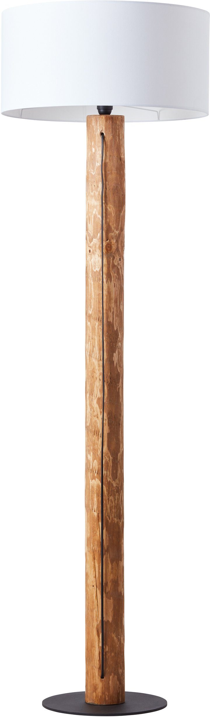 Brilliant Leuchten Staande lamp Jimena Stofscherm, H 164 cm, Ø 50 cm, E27, hout/textiel, grenen gebeitst (1 stuk)
