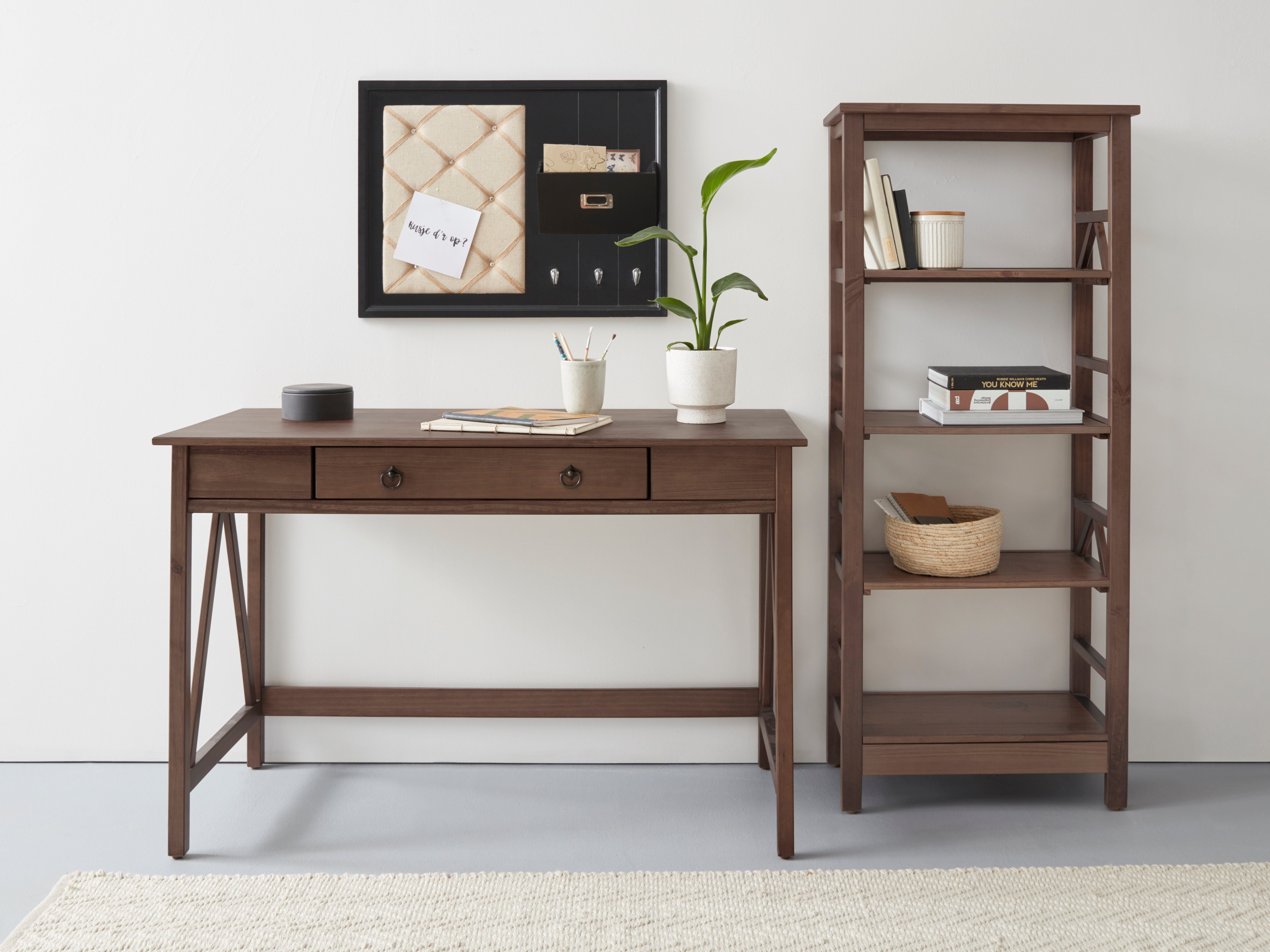 Timbers Bureau Fonville van grenenhout, breedte 116,5 cm, thuiskantoor, sidetable