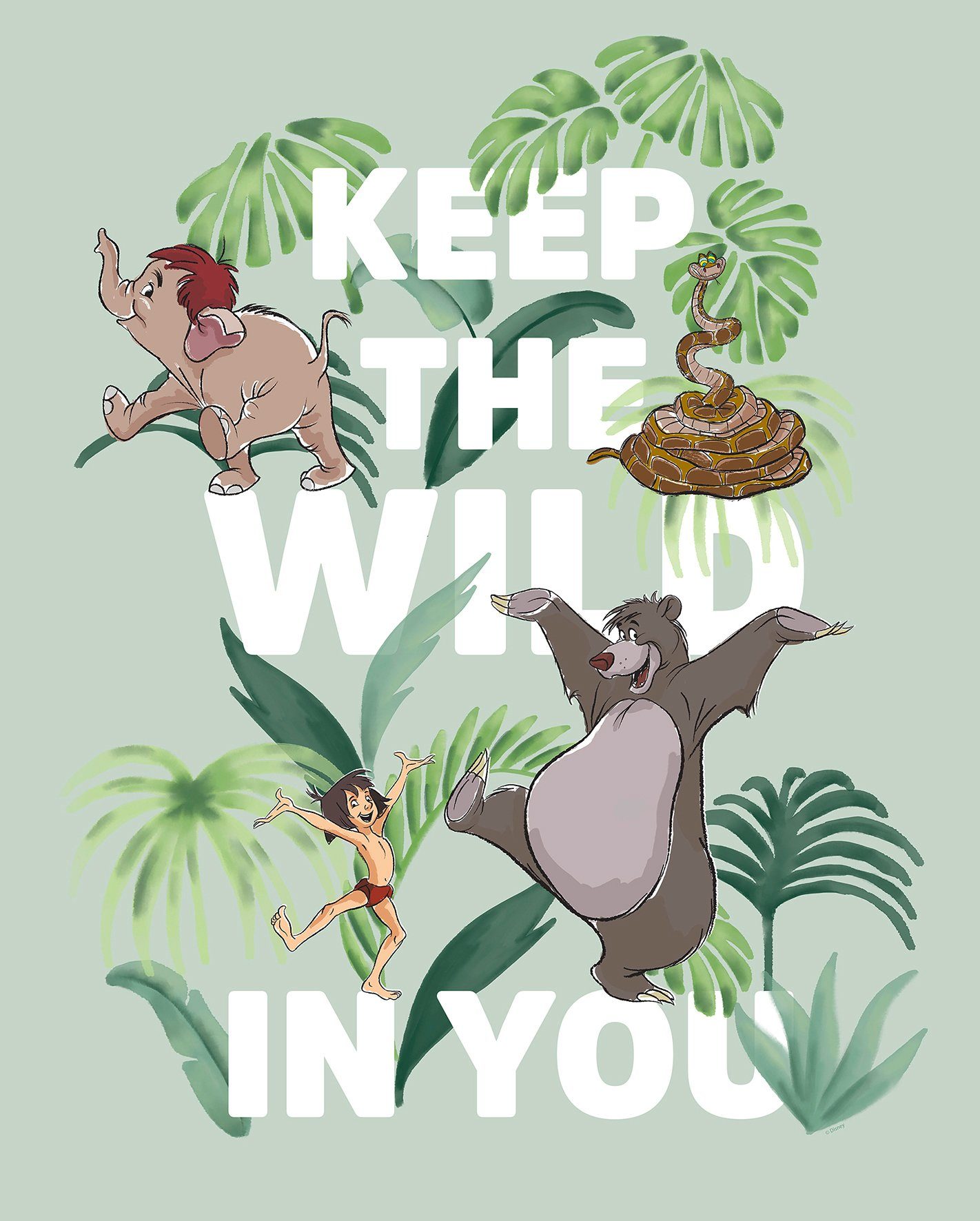 Komar wanddecoratie Jungle Book Keep the Wild, zonder lijst