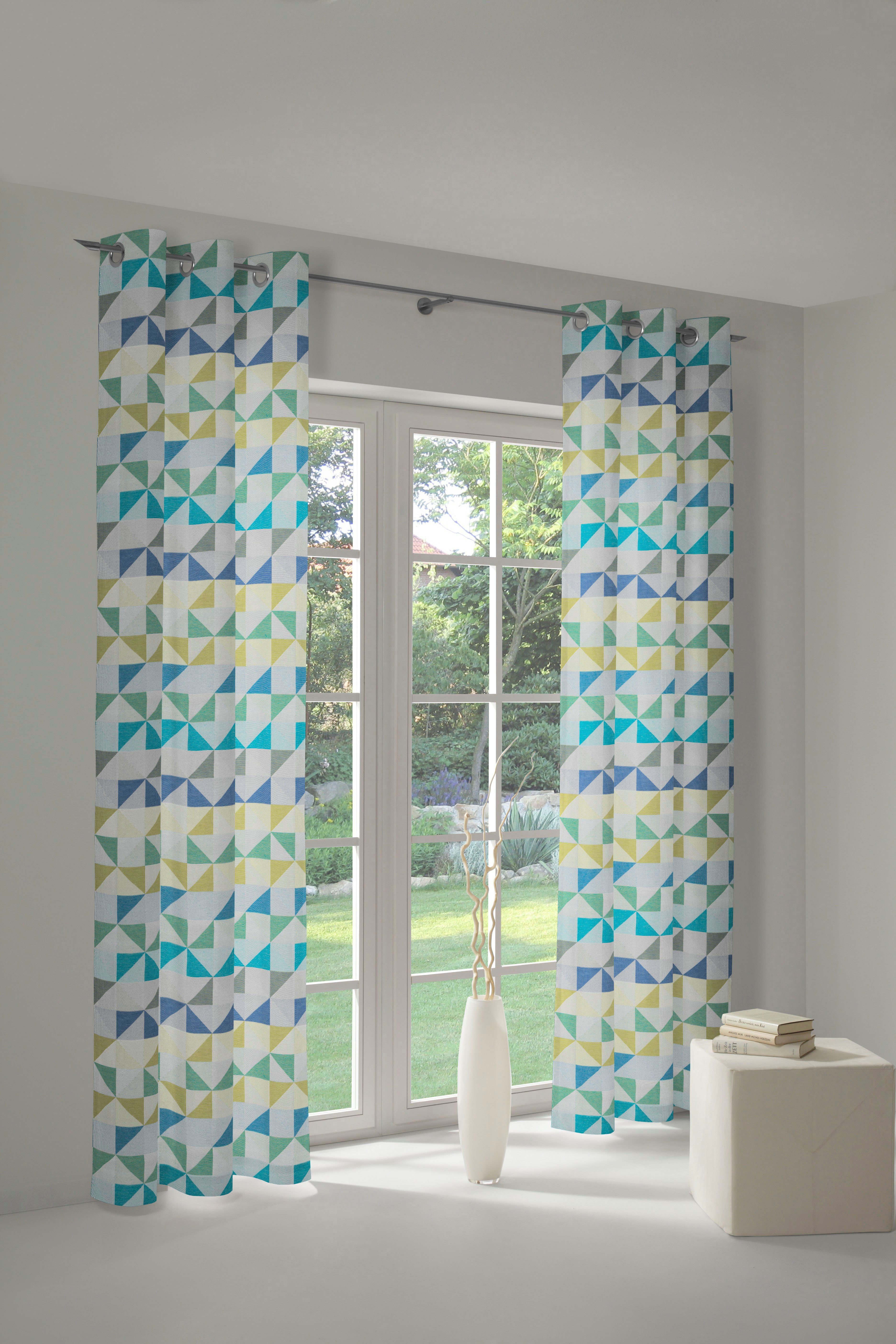Wirth Gordijn BERLARE (1 stuk) kant & klaar gordijnen maat 132 cm x 145 cm blauw