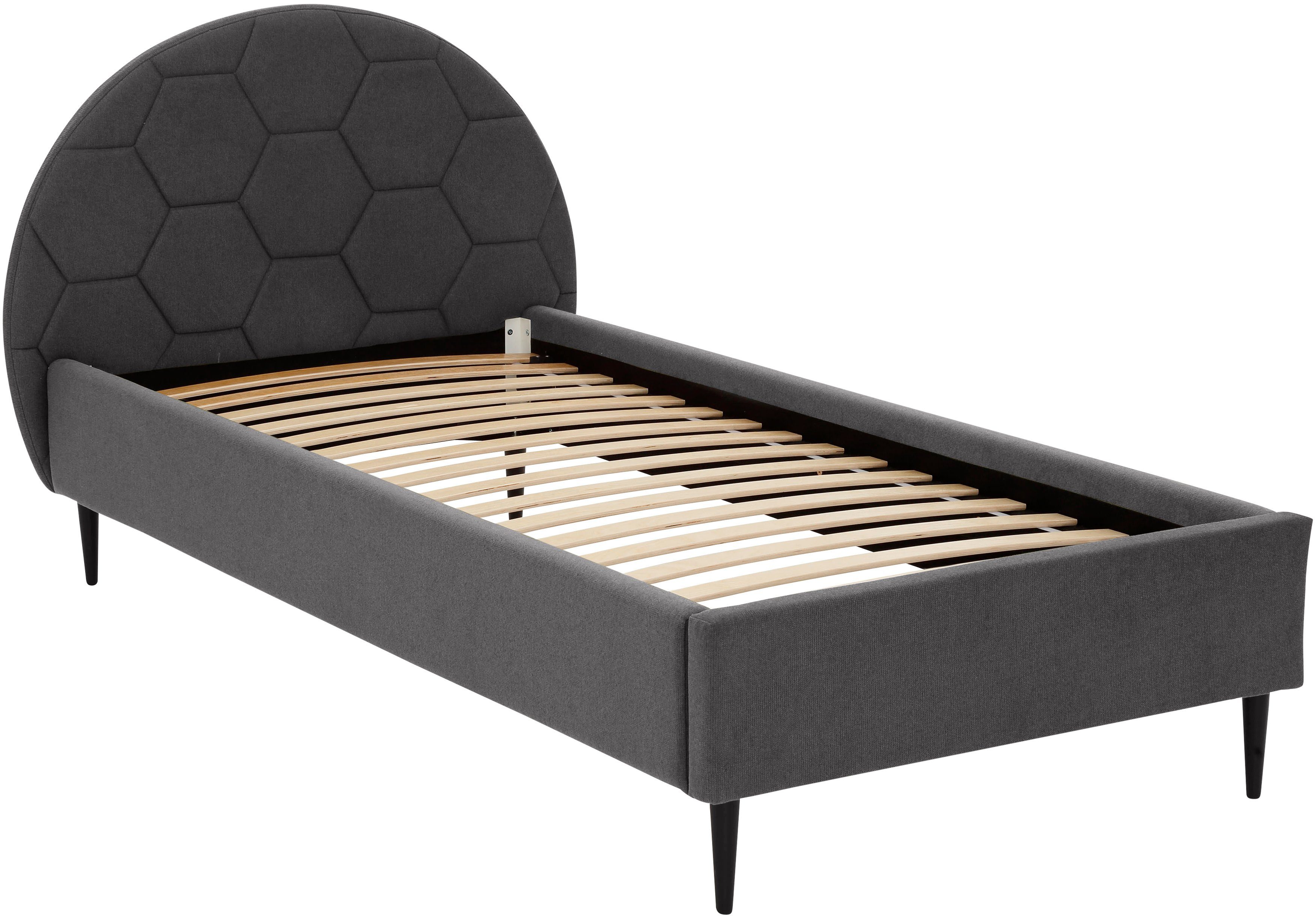 Lüttenhütt Gestoffeerd bed Gebko prettig bekleed hoofdbord met decoratief honingraatmotief