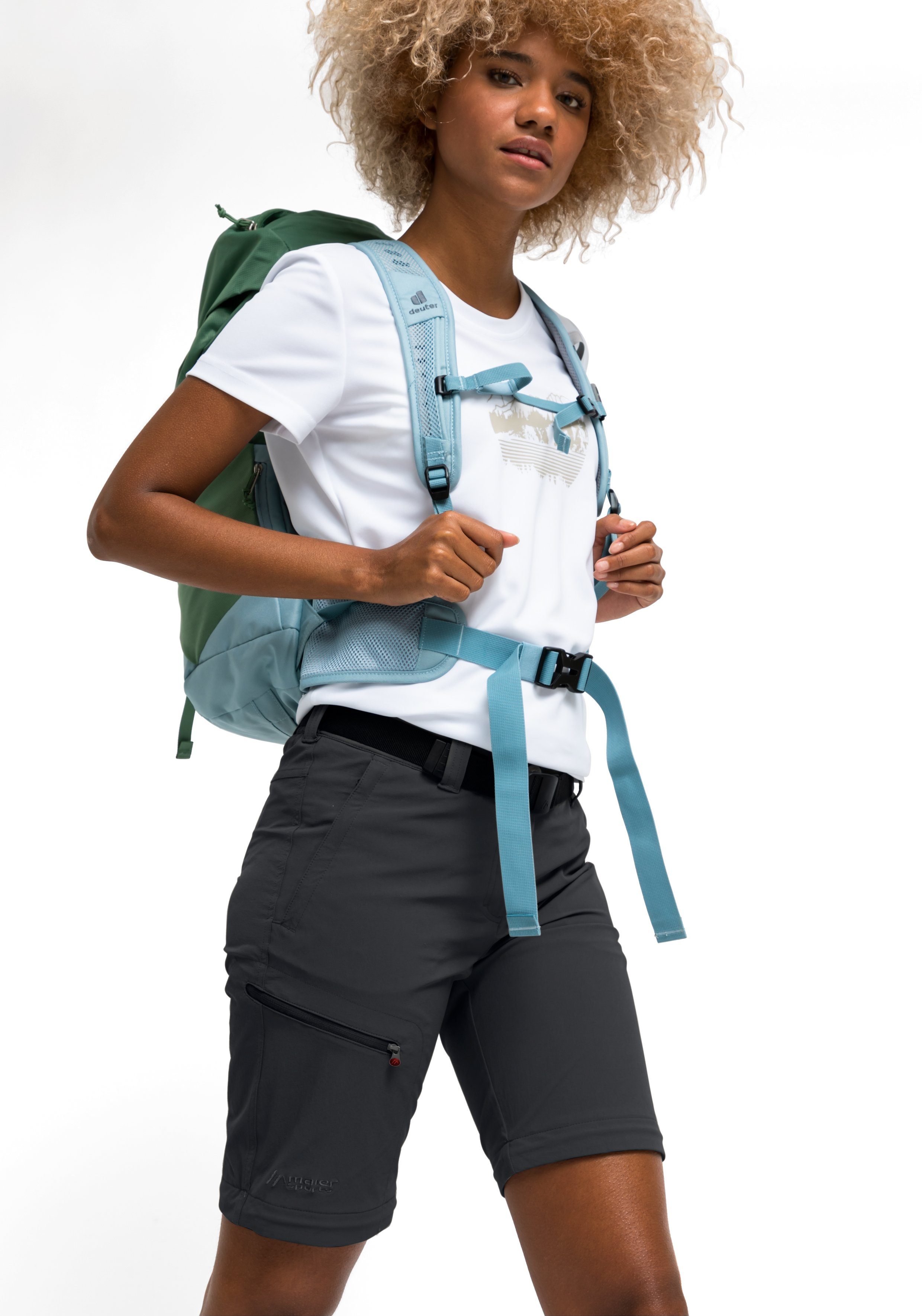 Maier Sports Functionele broek Nata Dames wandelbroek, afritsbare outdoorbroek, 3 zakken, regular fit