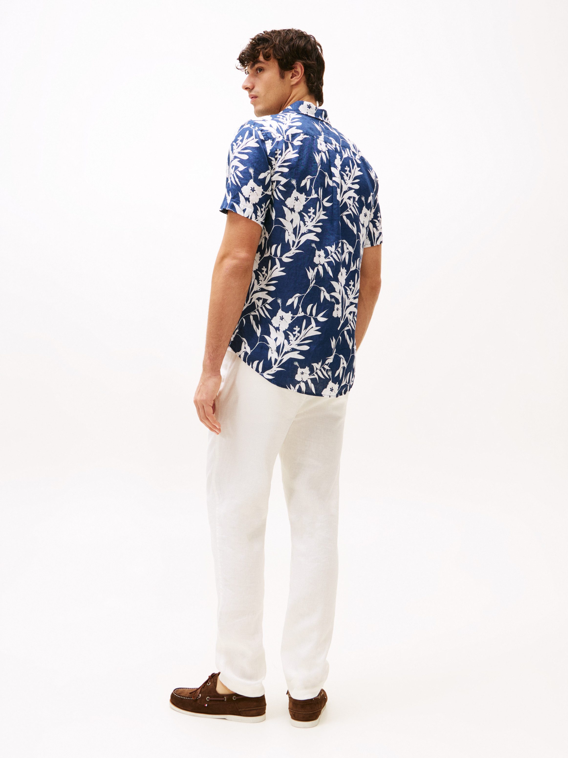 Tommy Hilfiger Linnen overhemd LINEN TROPICAL PRT SS RF SHIRT