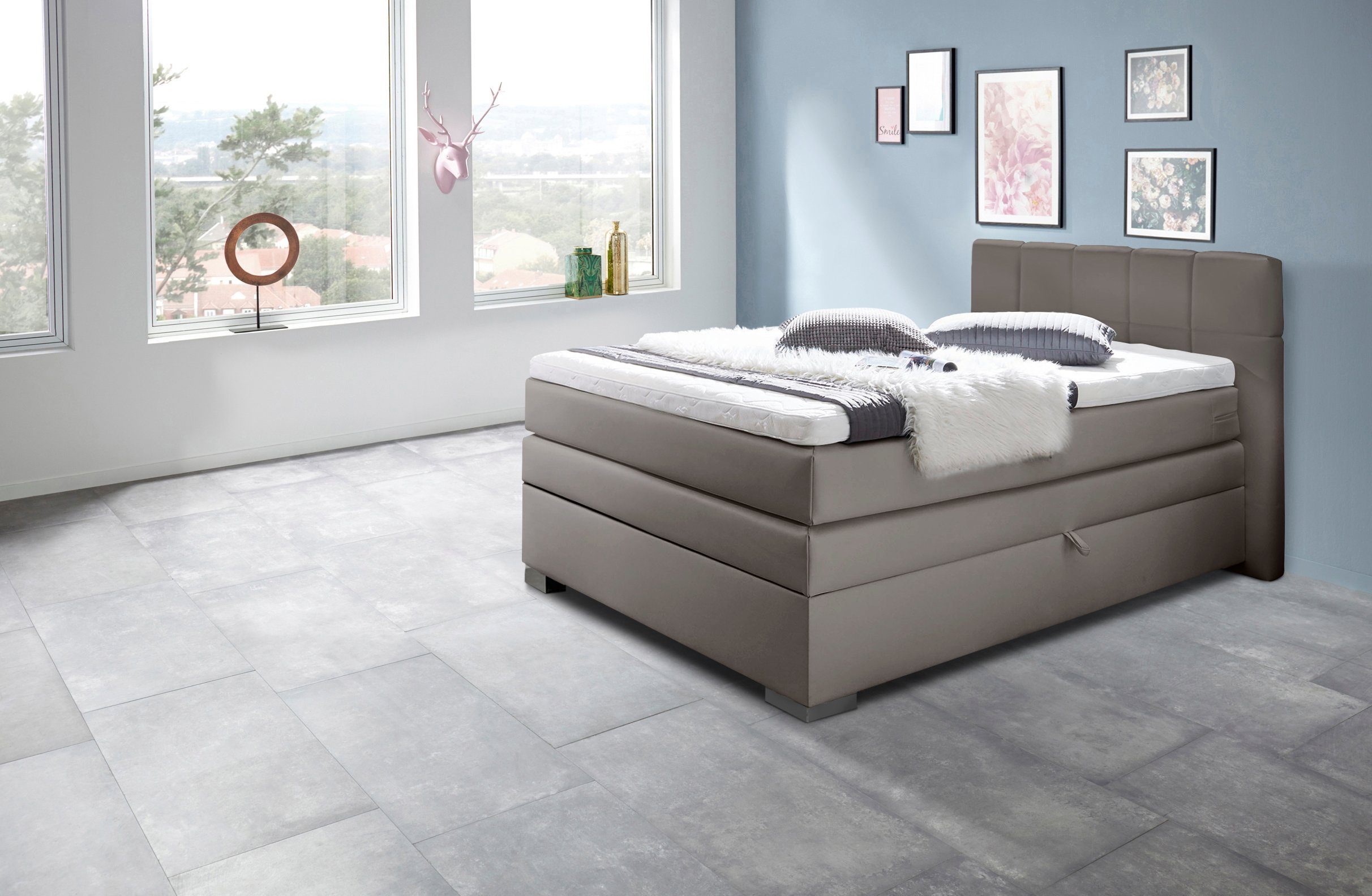 INOSIGN Boxspring Airdrie inclusief bedkist en topper