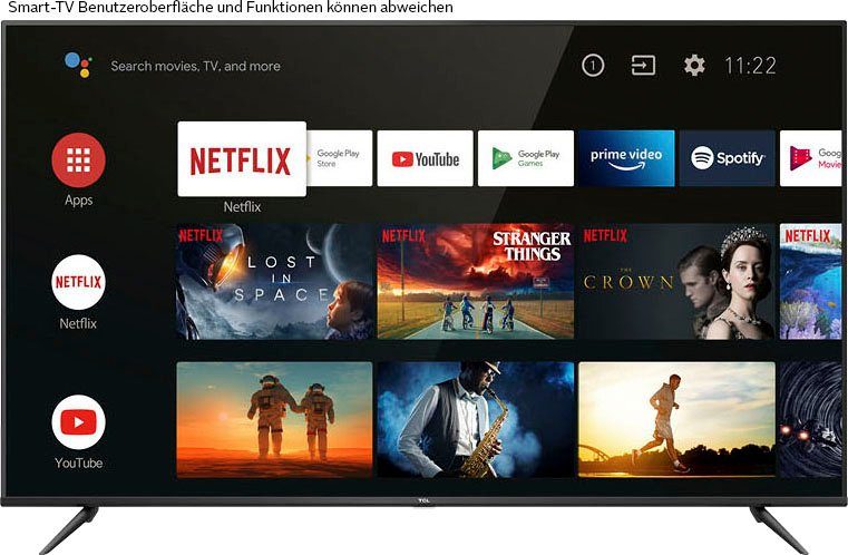 TCL Led-TV 75P616X1, 189 cm / 75", 4K Ultra HD, Smart TV, Android 9.0-besturingssysteem