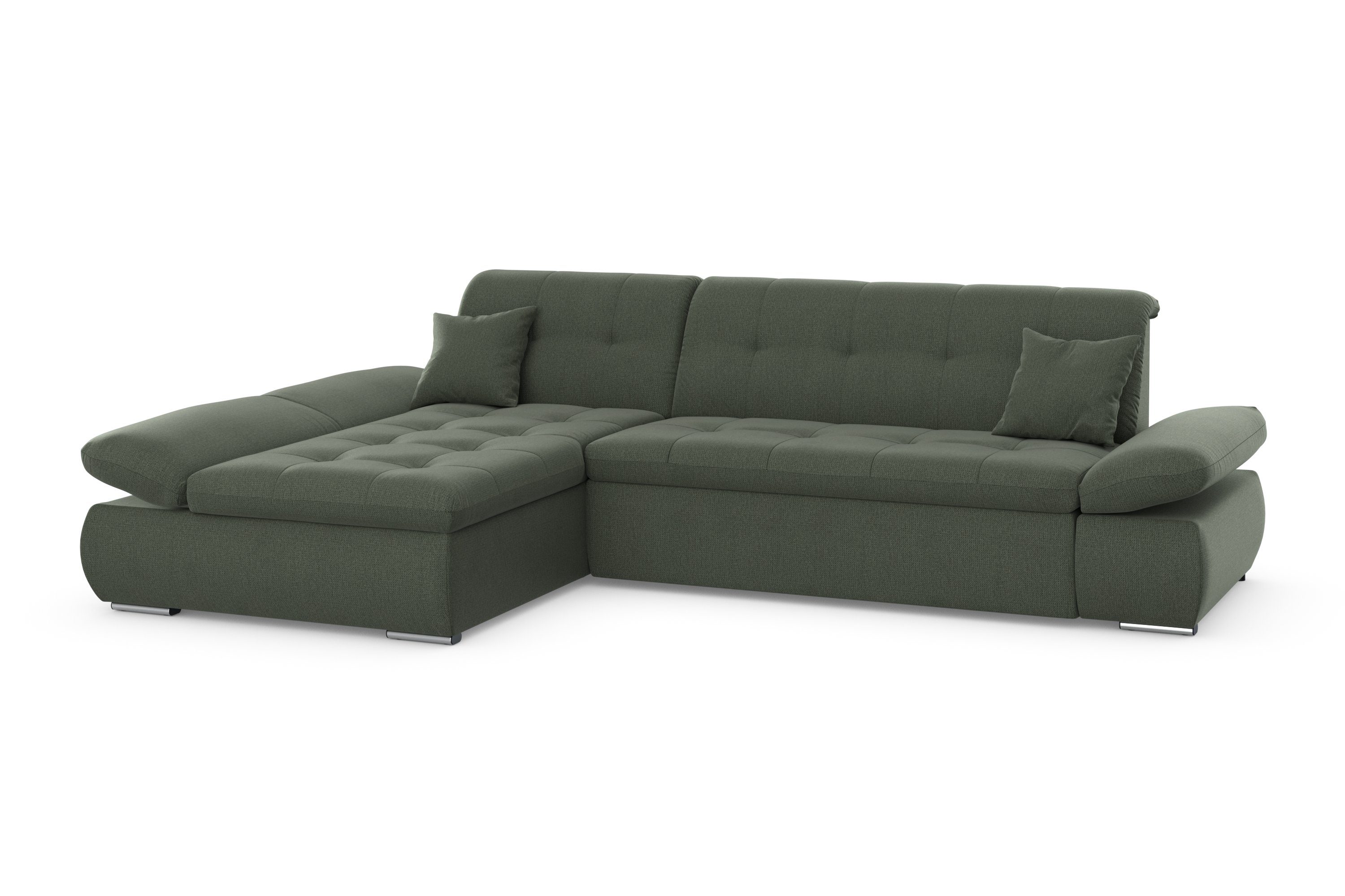 DOMO collection Hoekbank Moric bxdxh 300x172x80 cm, ook in cord, L-model XXL-formaat, optioneel ook met slaapbank functie en verstelling armleuning,