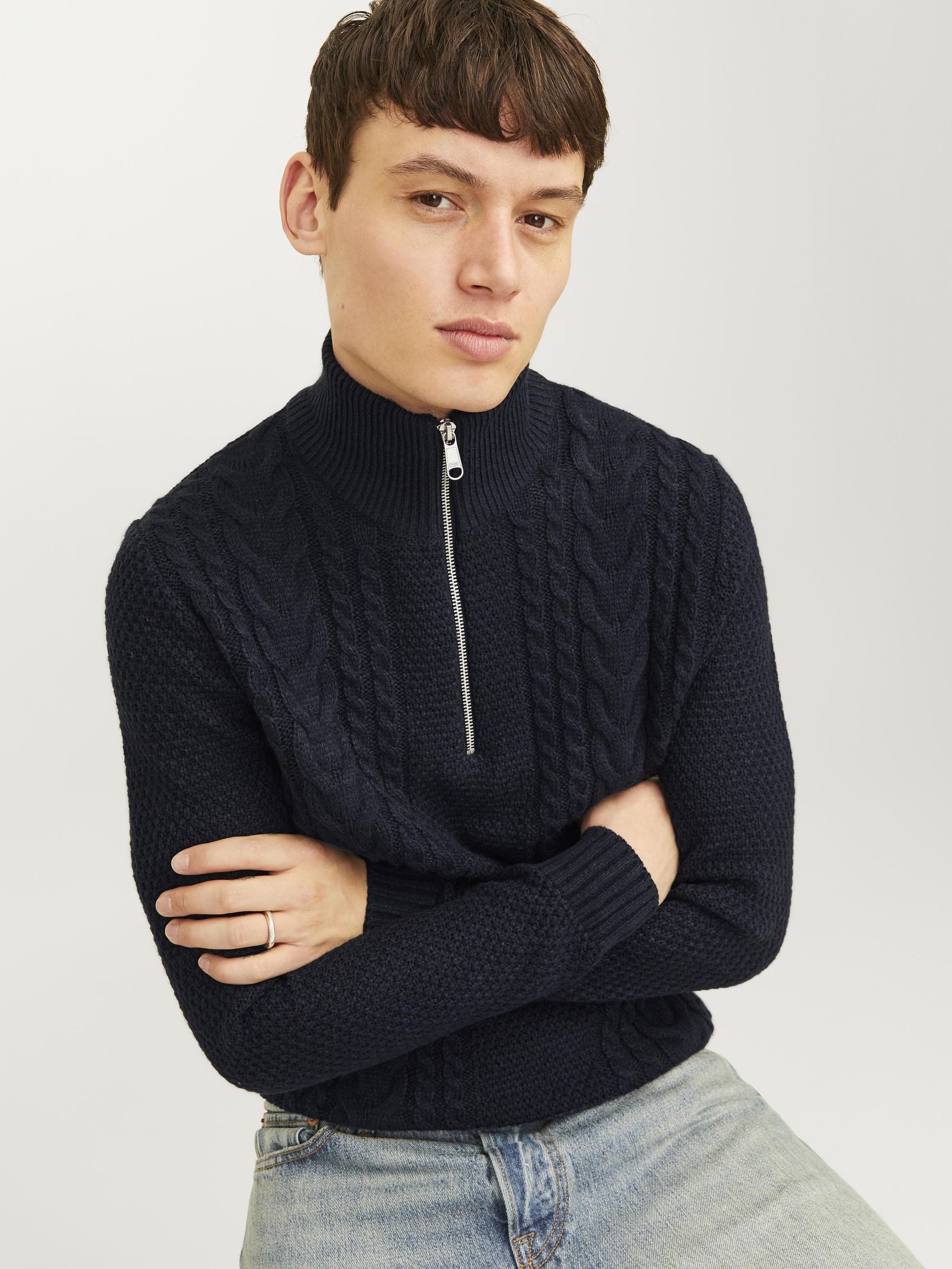 Jack & Jones Schipperstrui JJCRAIG KNIT HALF ZIP
