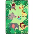 primaflor-ideen in textil vloerkleed voor de kinderkamer jungle motief jungle dieren, kinderkamer groen