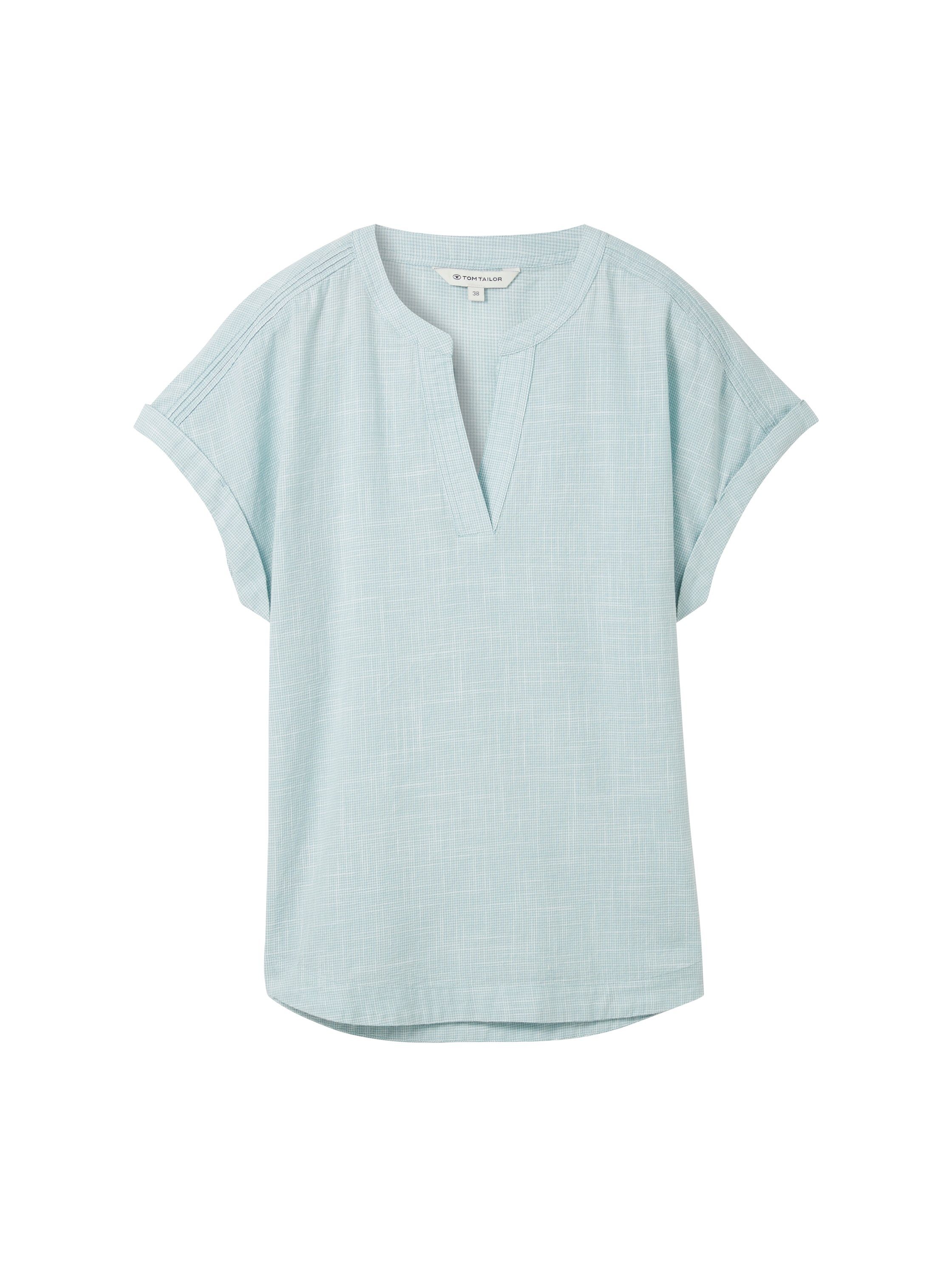 Tom Tailor Blouse zonder sluiting Korte mouw met geweven structuur en V-halslijn