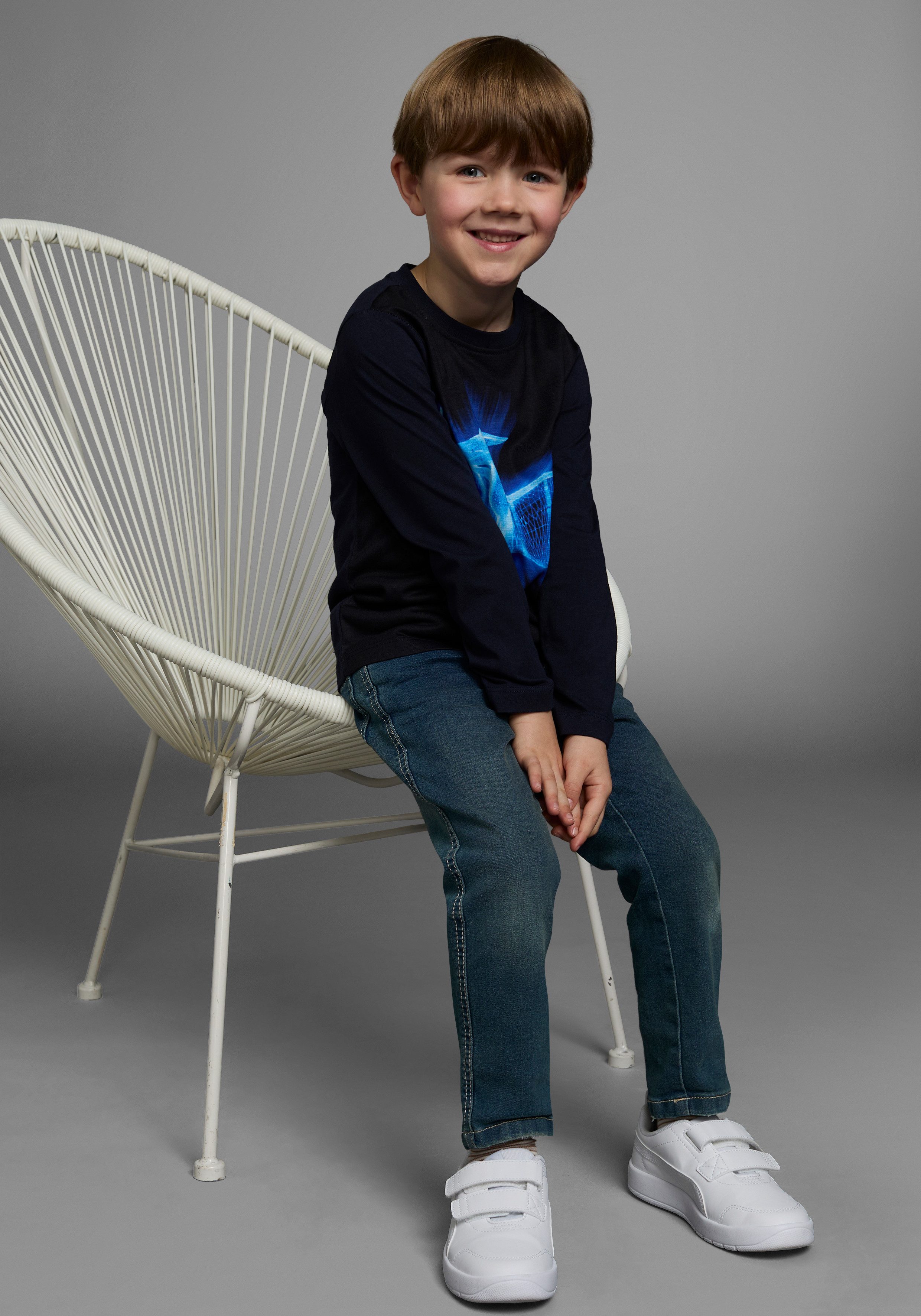 KIDSWORLD Shirt met lange mouwen FLYING DINO Lange mouwen, basic pasvorm, bedrukt, ronde hals