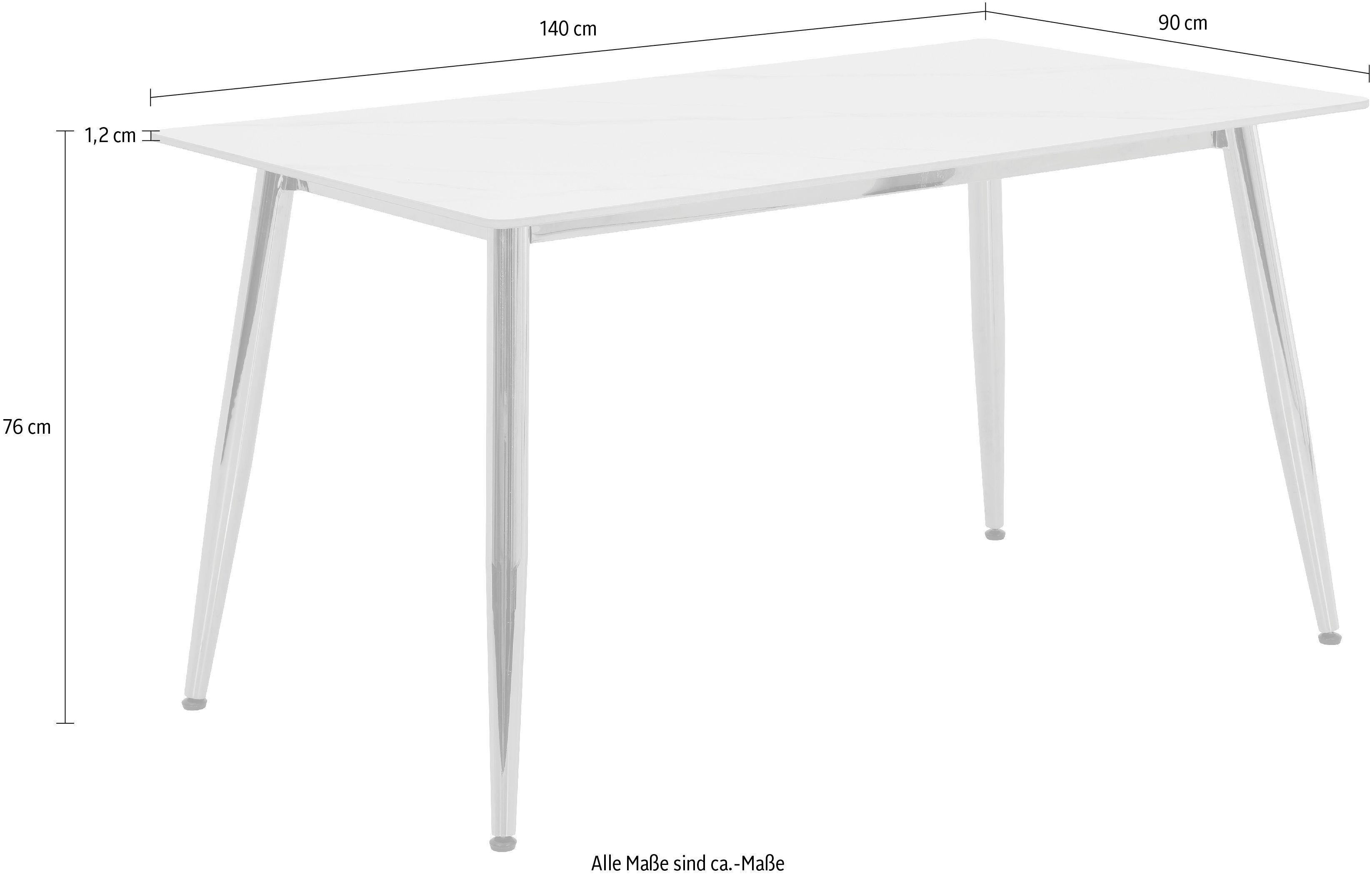 HELA Eettafel Xenia Eettafel, 140 cm breedte, Sinterd stone, stenen blad