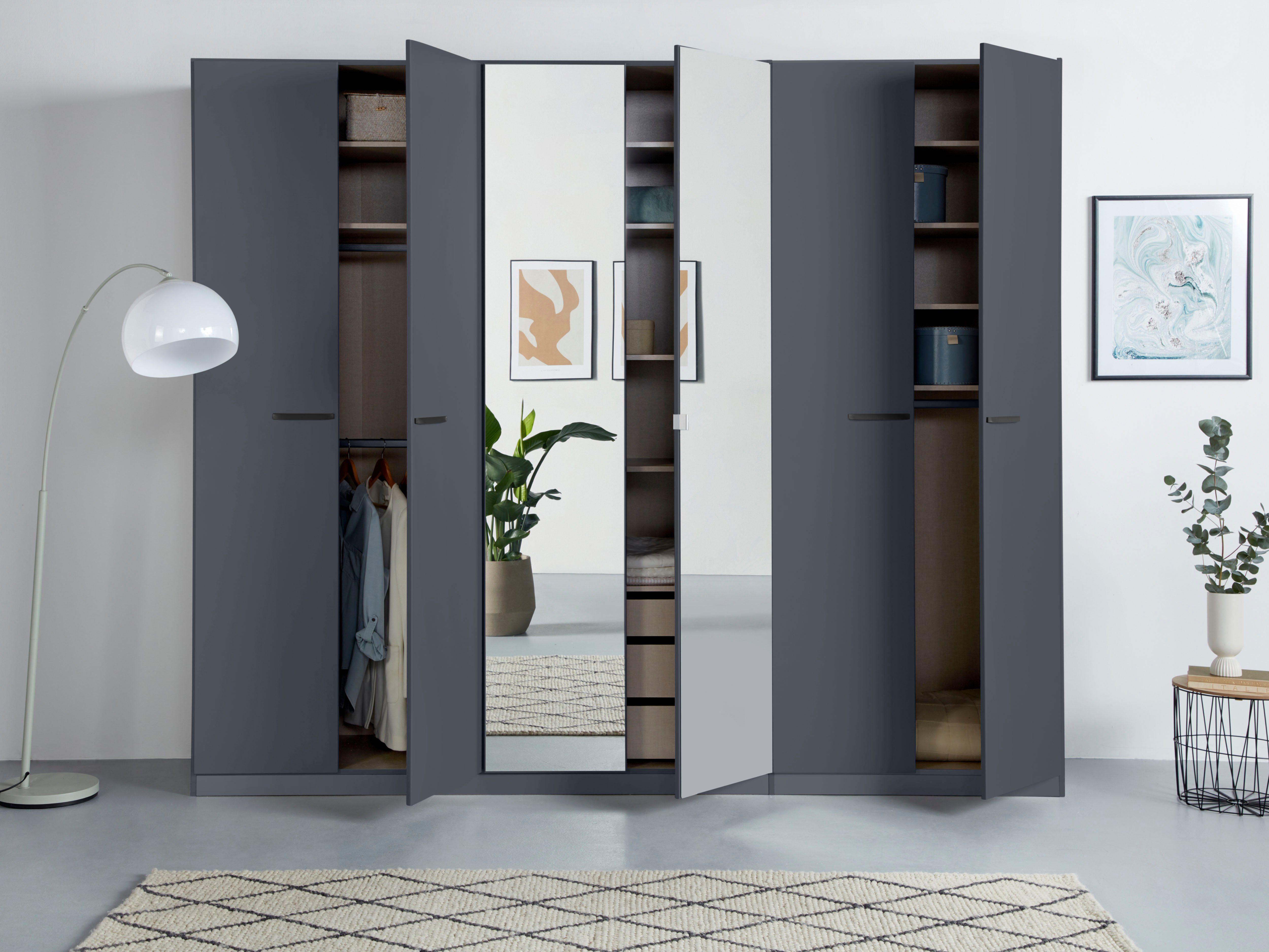 rauch Draaideurkast Kledingkast kast garderobe TOPSELLER OTELI incl. binnenindeling met 3 binnenlades extra planken optioneel met spiegel made in germany
