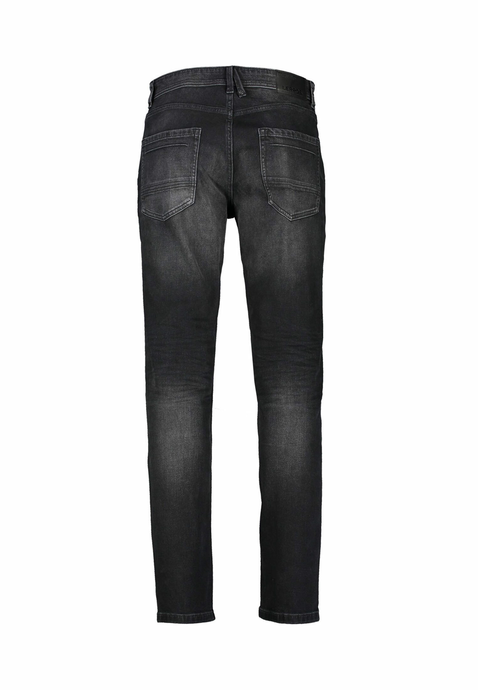 Lerros Relaxbroek LERROS BAXTER 5-Pocket-denim in used-look, RELAXED FIT, zwart