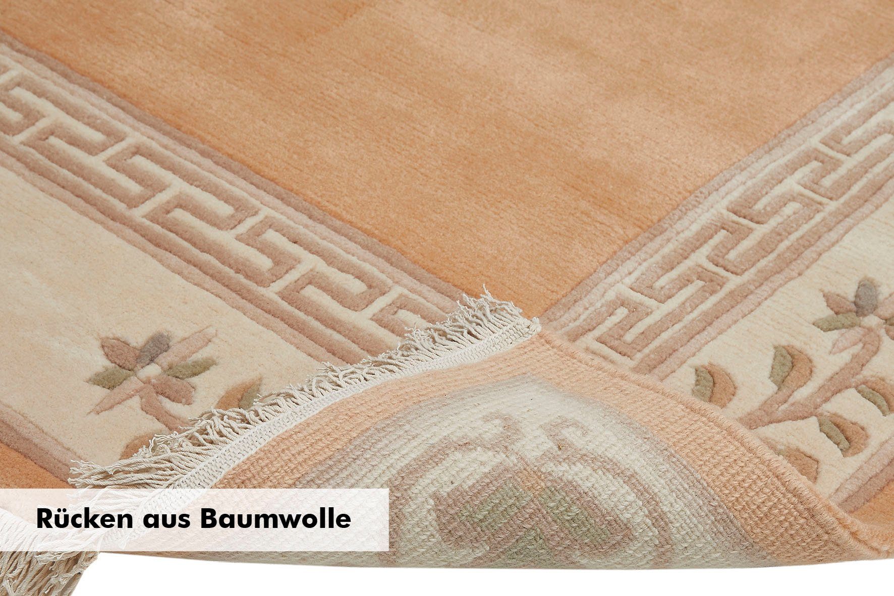 LUXOR living Wollen kleed ADOUR zuivere wol, met de hand geknoopt, met randdessin en franje, woonkamer