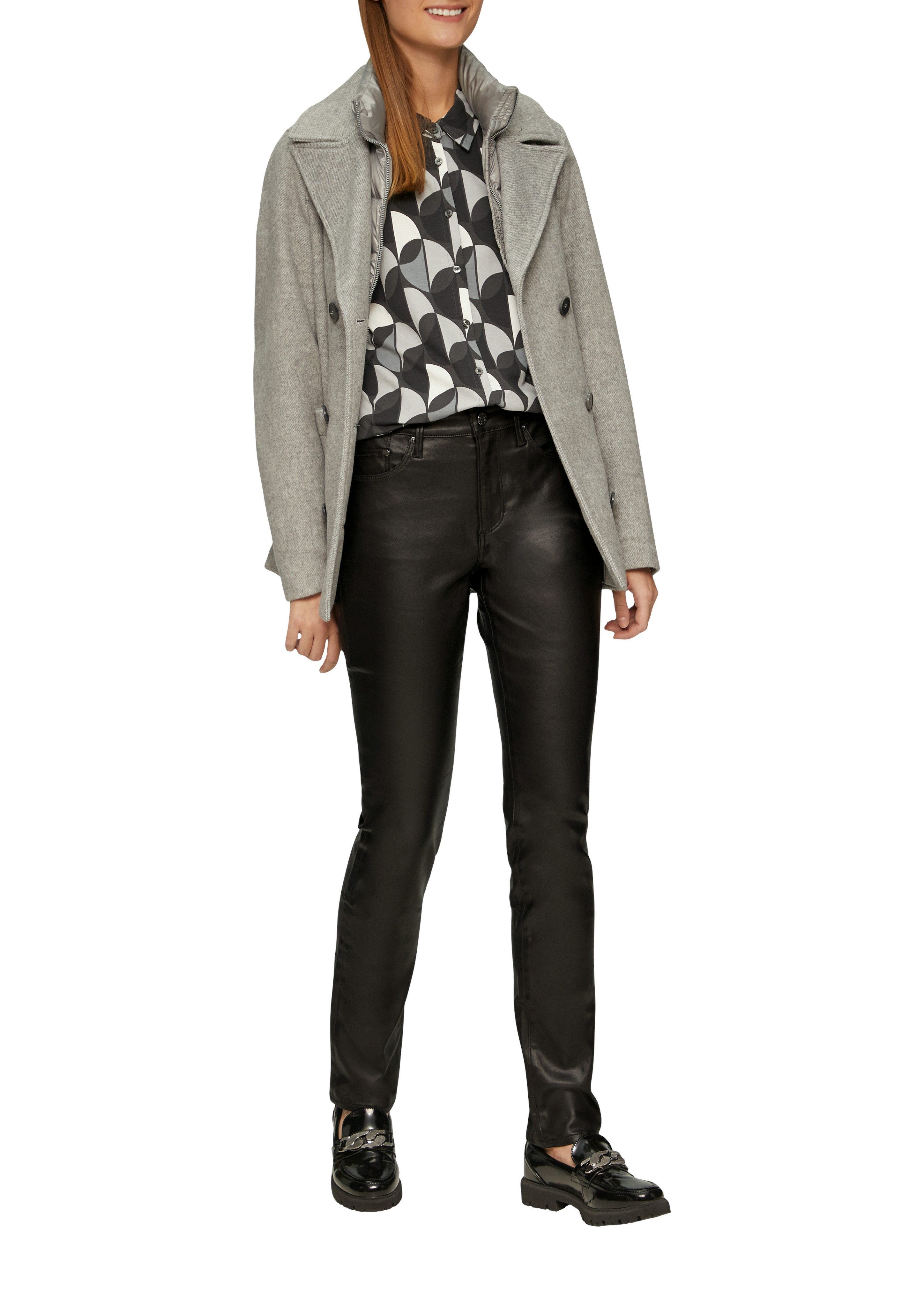 s.Oliver Slim fit jeans in leer-look
