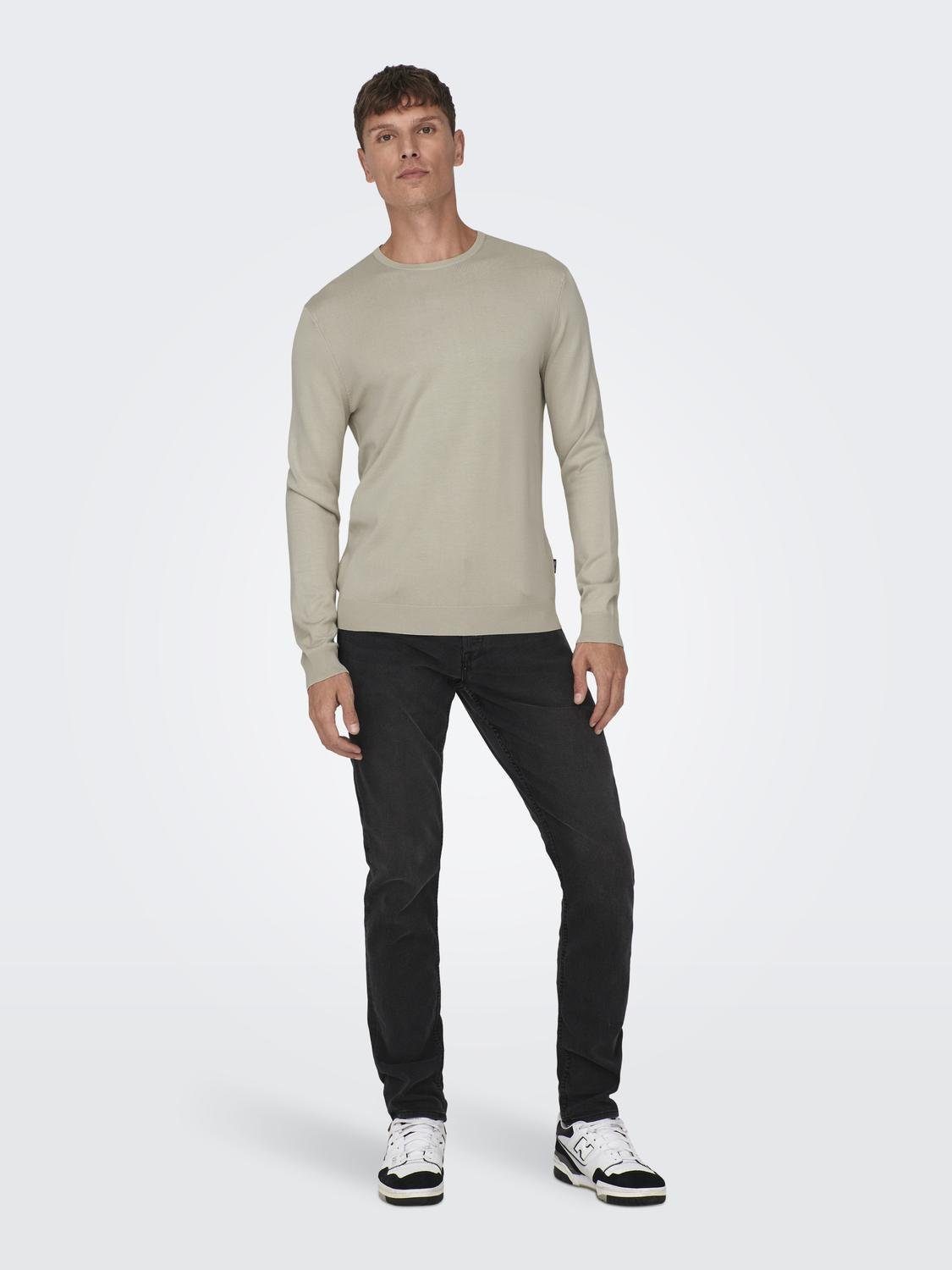ONLY & SONS Trui met ronde hals ONSWYLER LIFE REG 14 LS CREW KNIT NOOS
