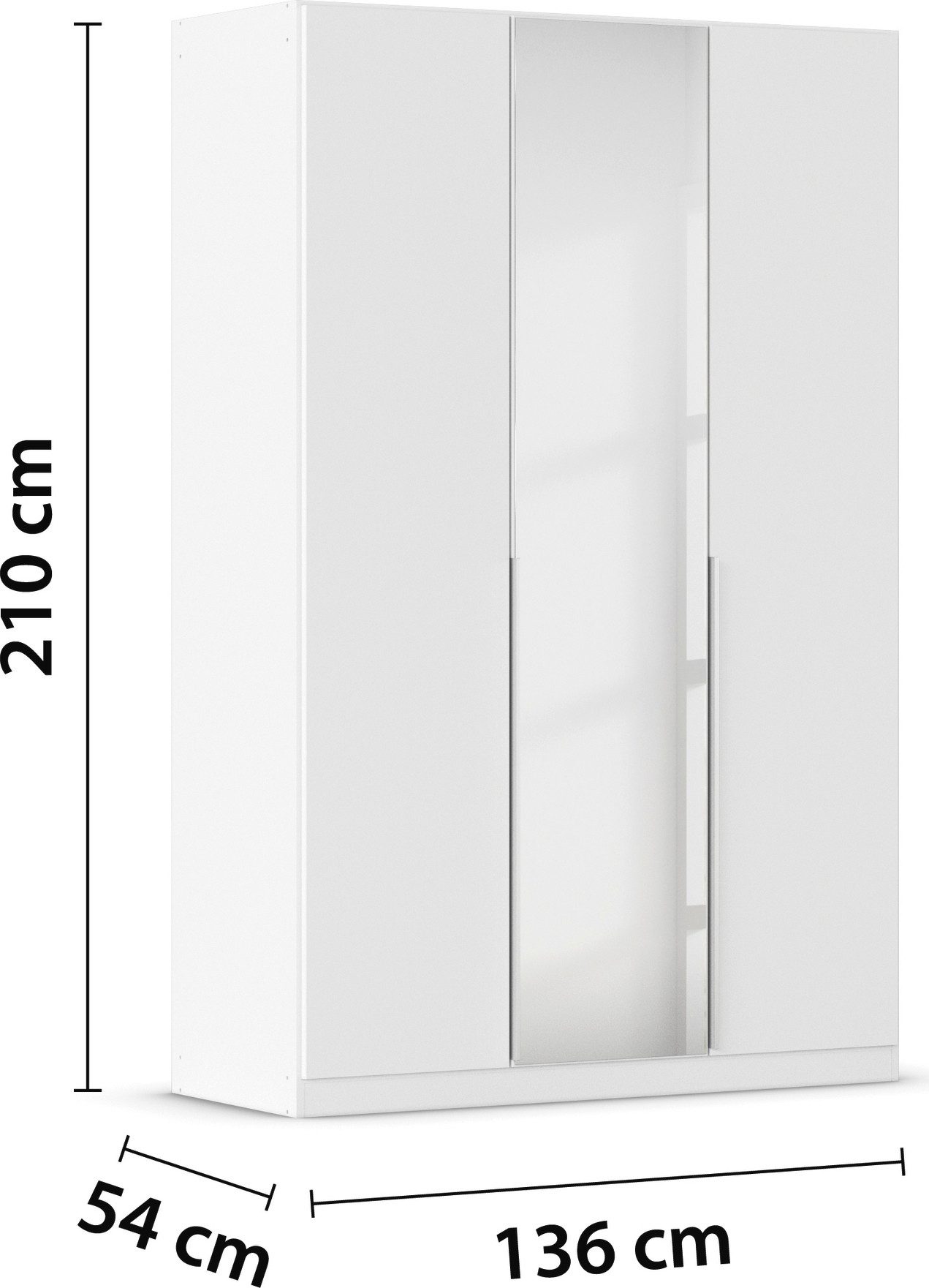 rauch Draaideurkast Kledingkast kast garderobe AGORDO met decor- of hoogglansfront doordachte binnenuitrusting, in 6 breedtes en 2 hoogtes made in germany
