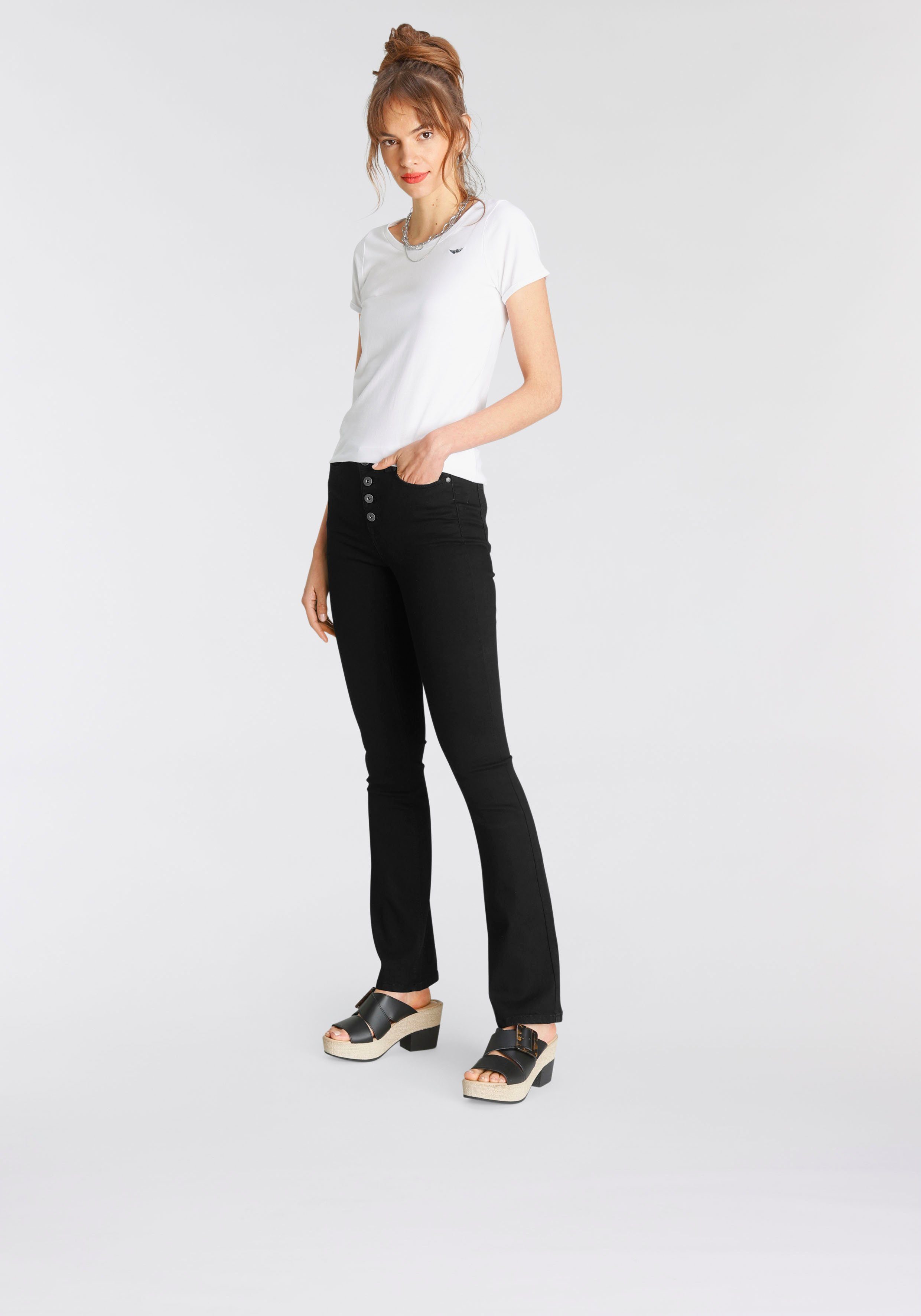 Arizona Bootcut jeans Ultra Stretch hoge taille, uitlopende pasvorm