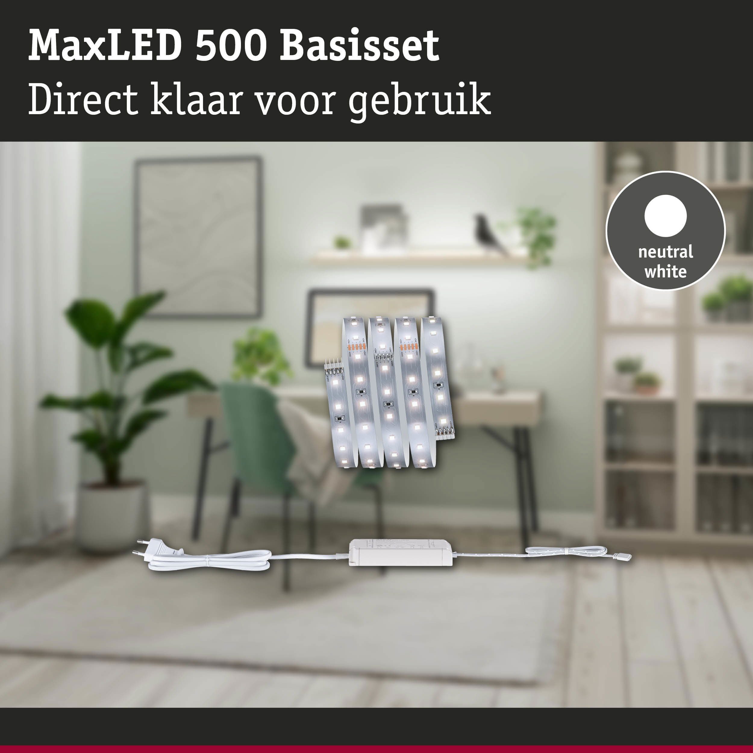 Paulmann Led-strepen MaxLED 500 LED strip neutraal wit basisset (2 stuks)