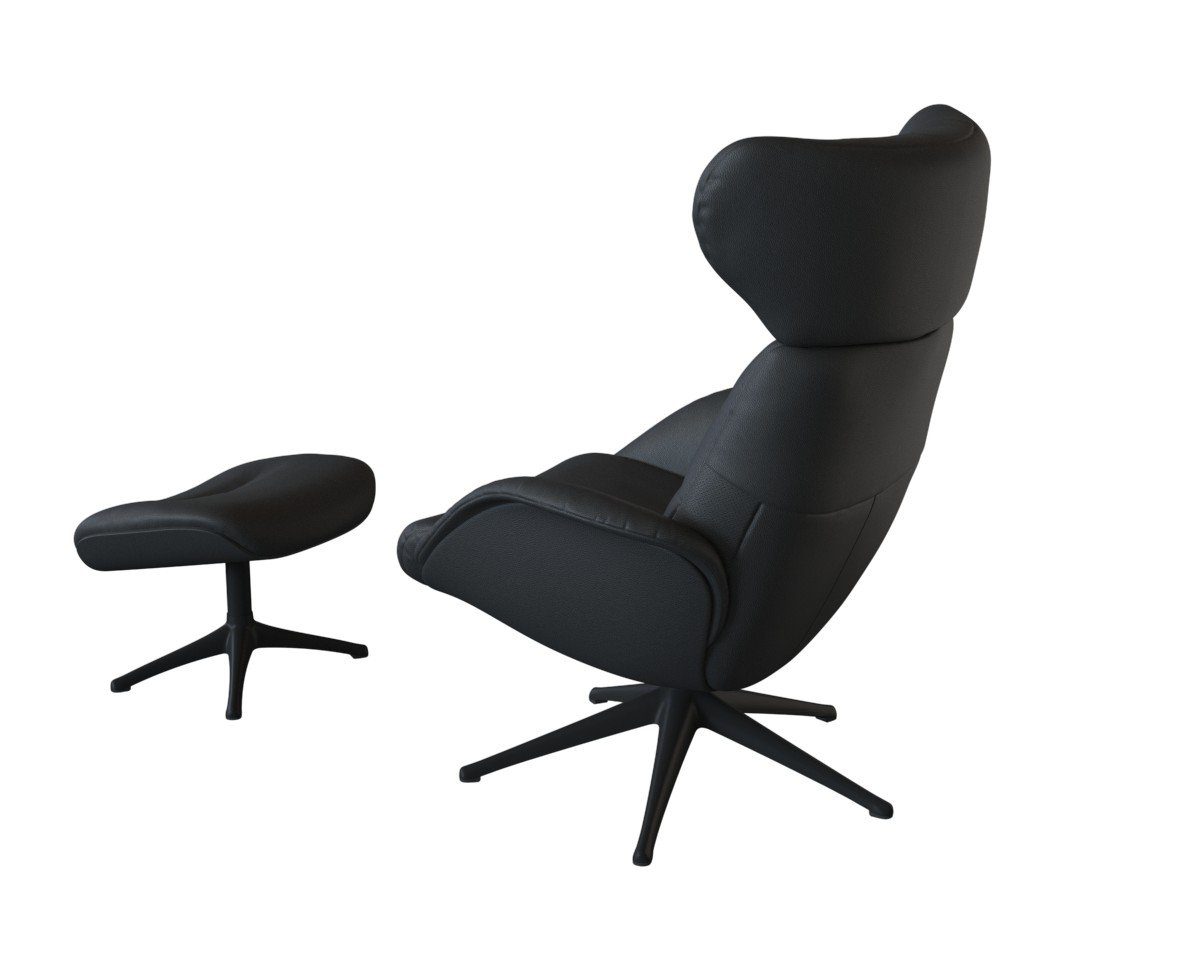 FLEXLUX Relaxfauteuil Relaxchairs More Eersteklas comfort, rug- en hoofdsteunverstelling, draaibaar, zwarte voet