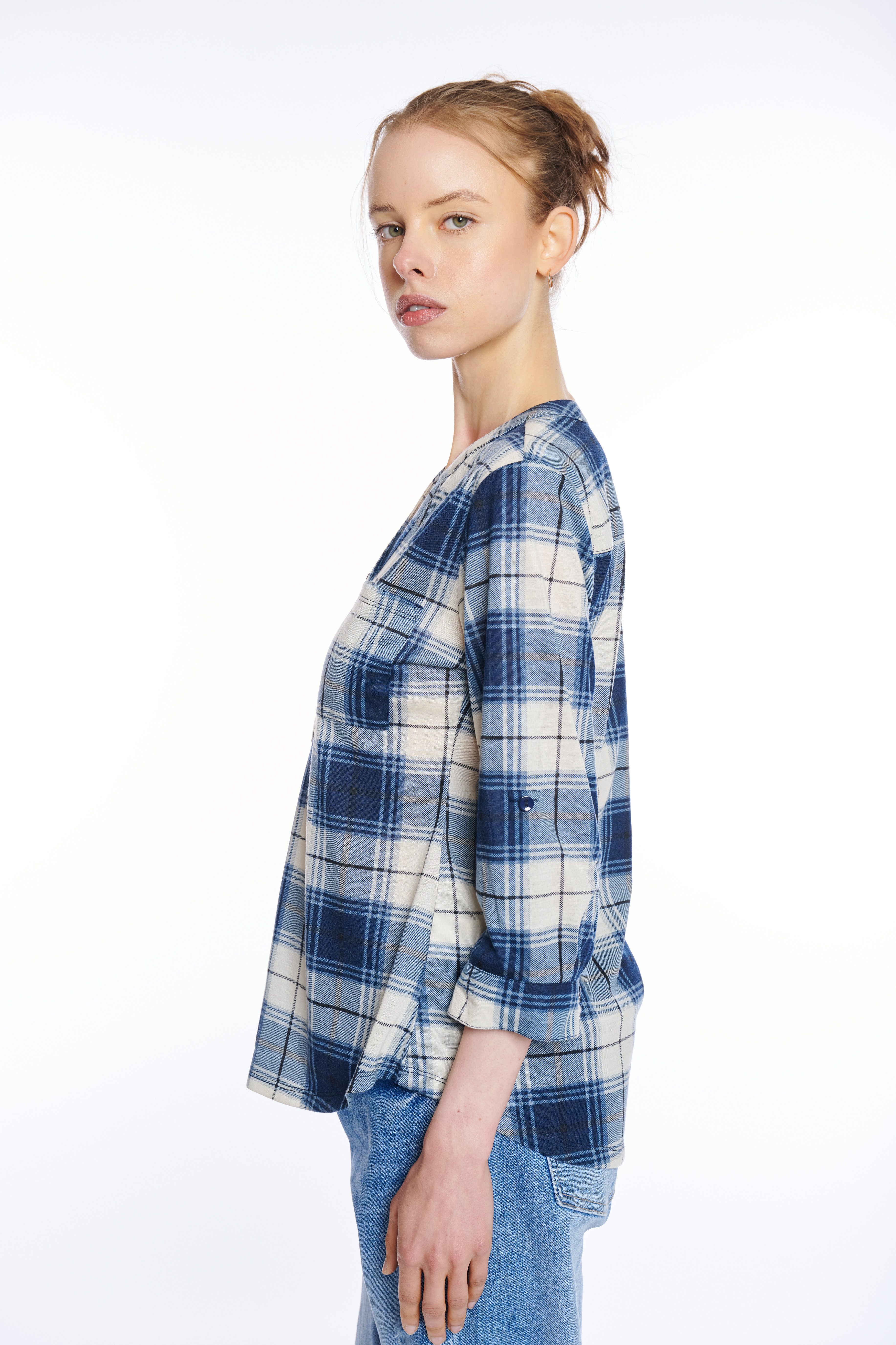 HaILYS Geruite blouse 3/4 P BL Di44nara