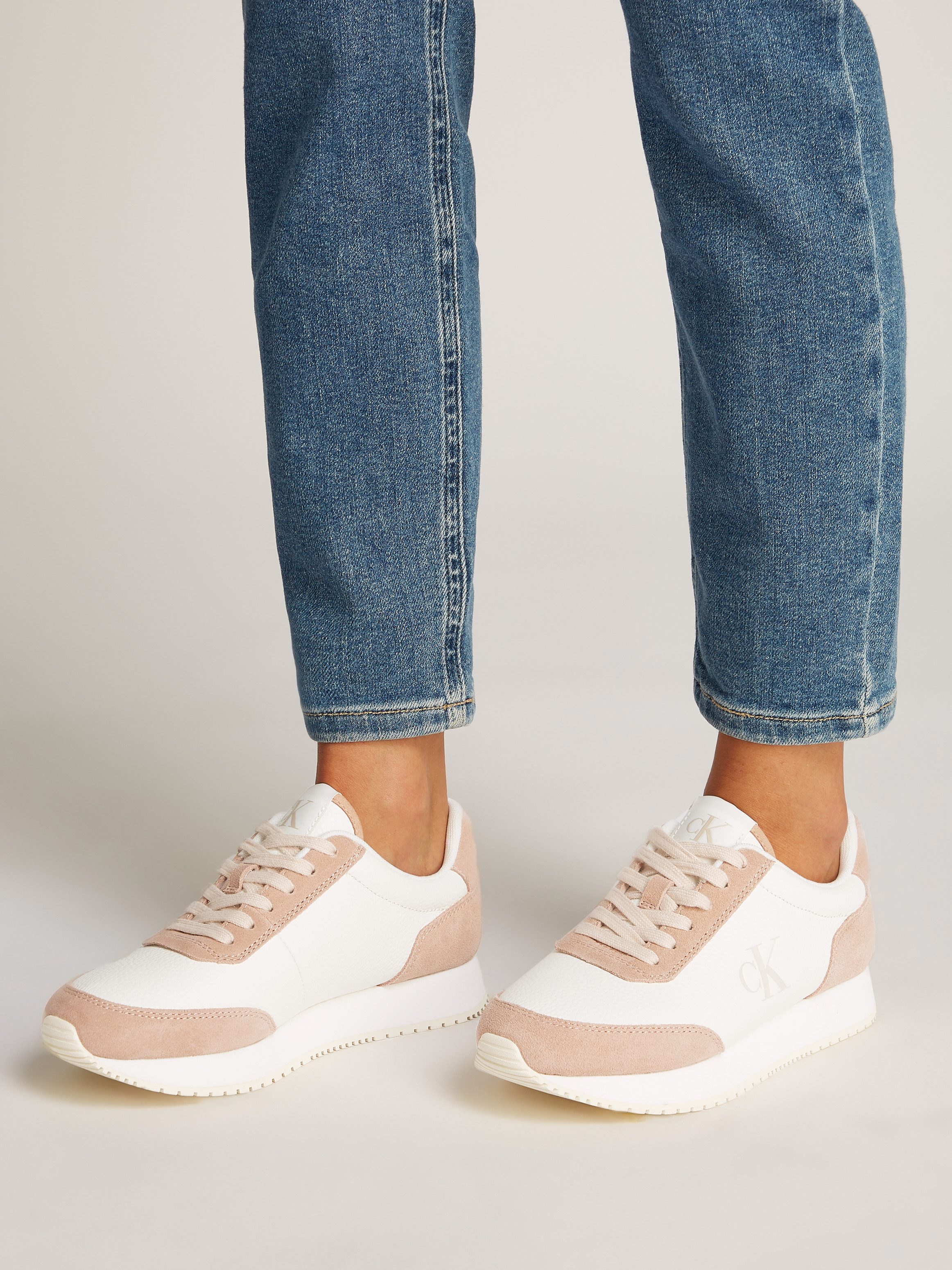 Calvin Klein Sneakers RUNNER LACEUP LOW MIX MG vrijetijdsschoen, lage schoen, veterschoen met zij ck-logo