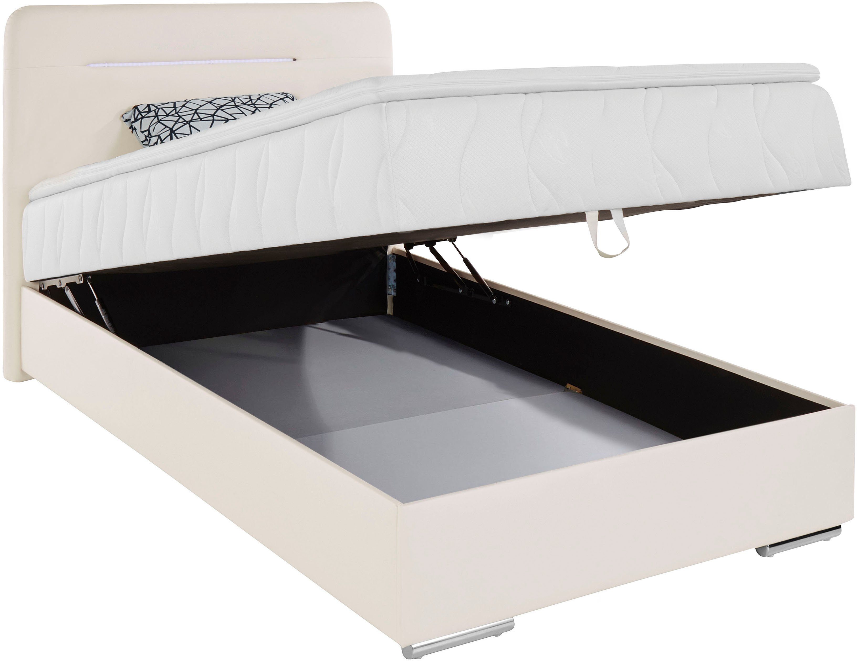 COTTA Boxspring Lighstar inclusief ledverlichting, topmatras, bedkist en sierkussen