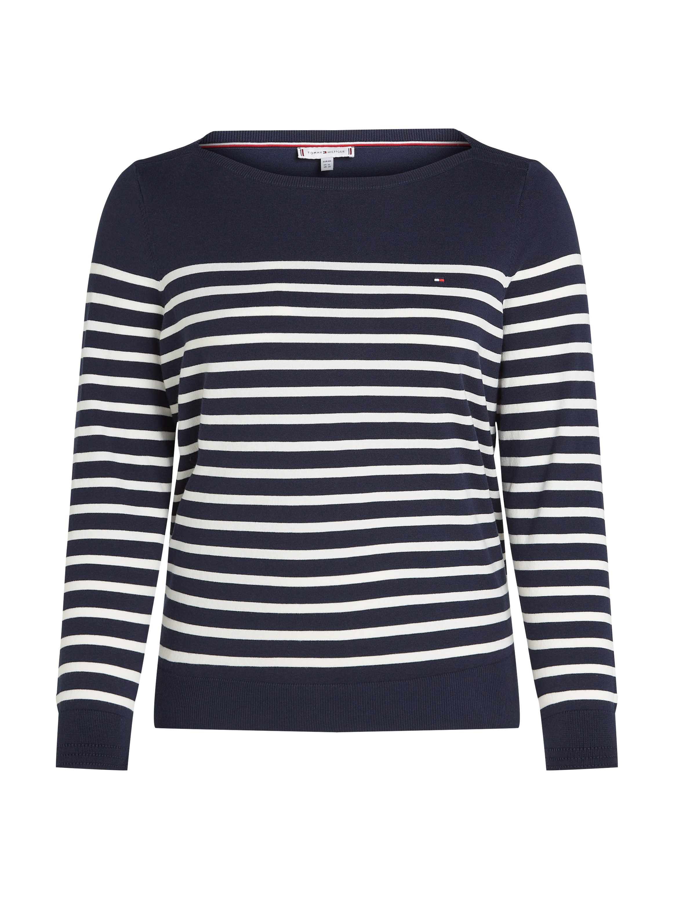 Tommy Hilfiger Curve Gebreide trui CRV CO JERSEY STITCH LS B-NK SWT