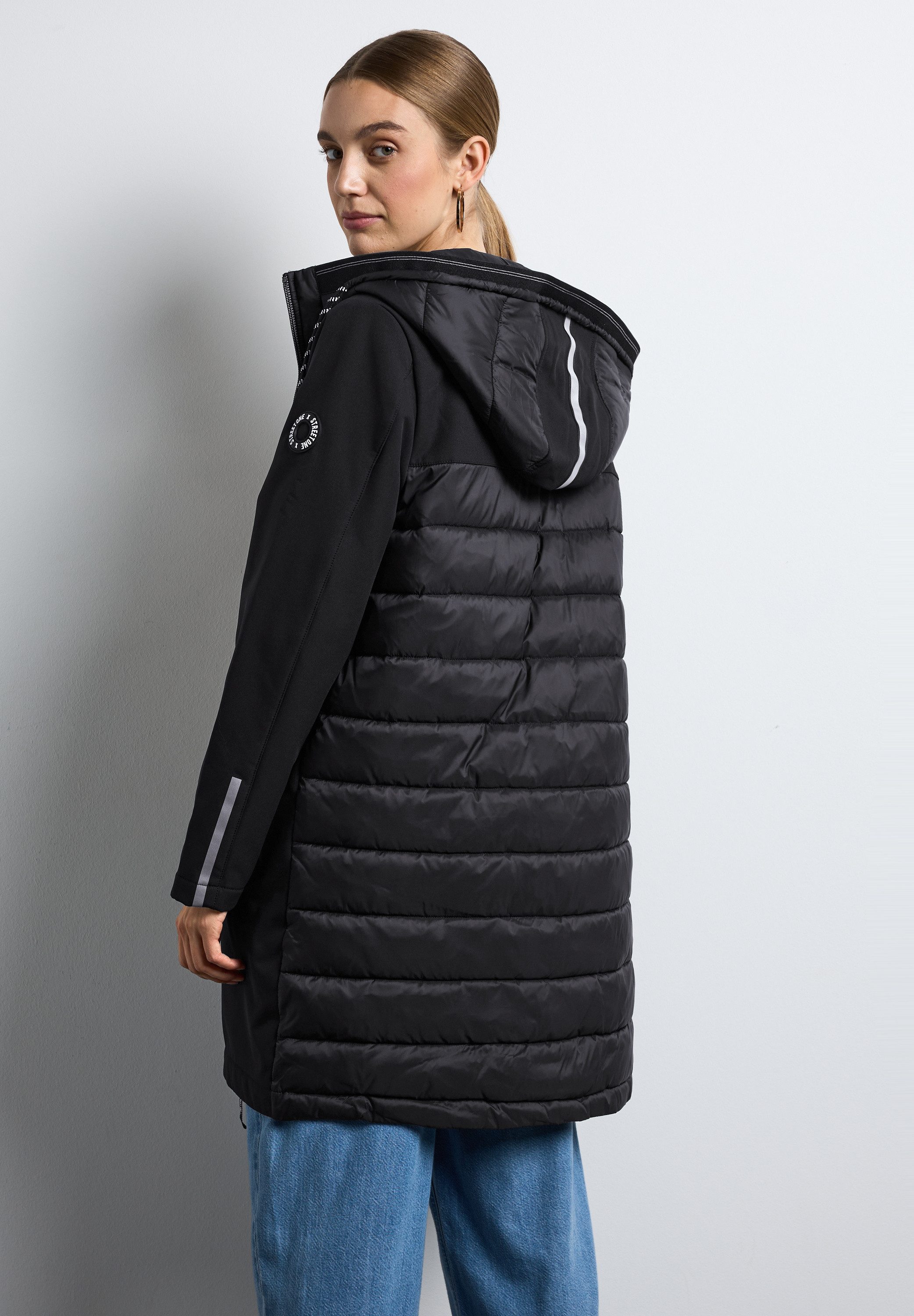 STREET ONE Softshell-jack capuchon met rijgkoord