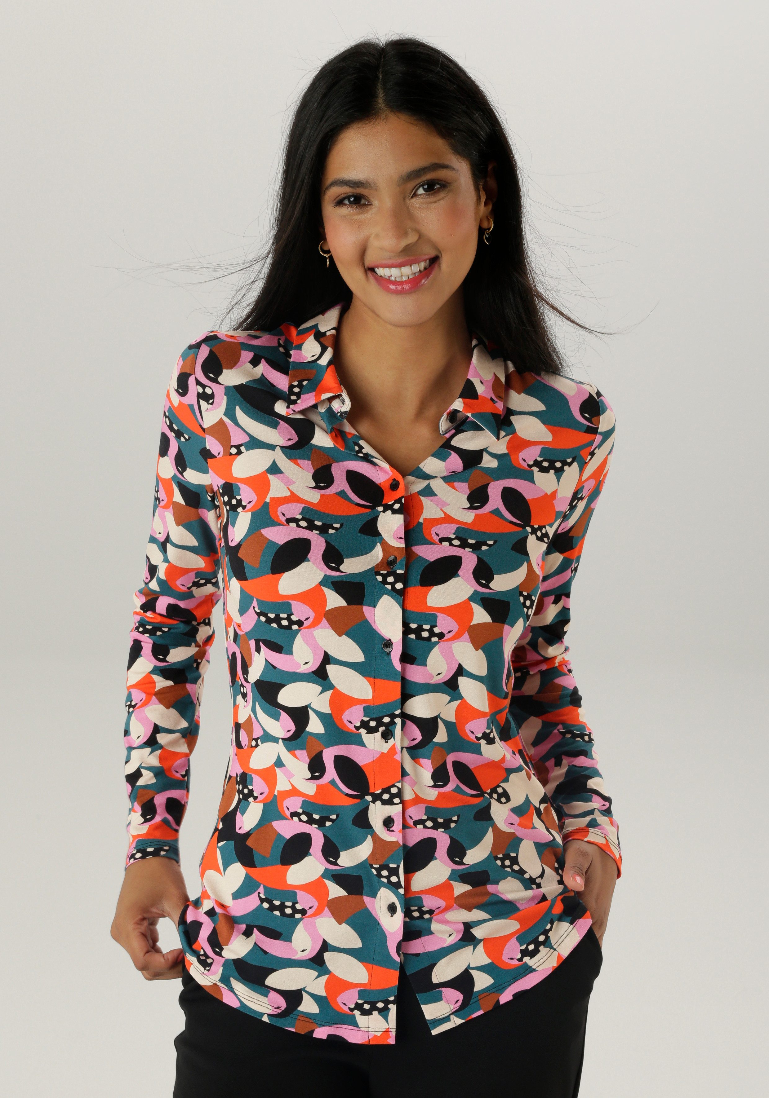 Aniston SELECTED Overhemdblouse met fantasierijke alloverprint - nieuwe collectie