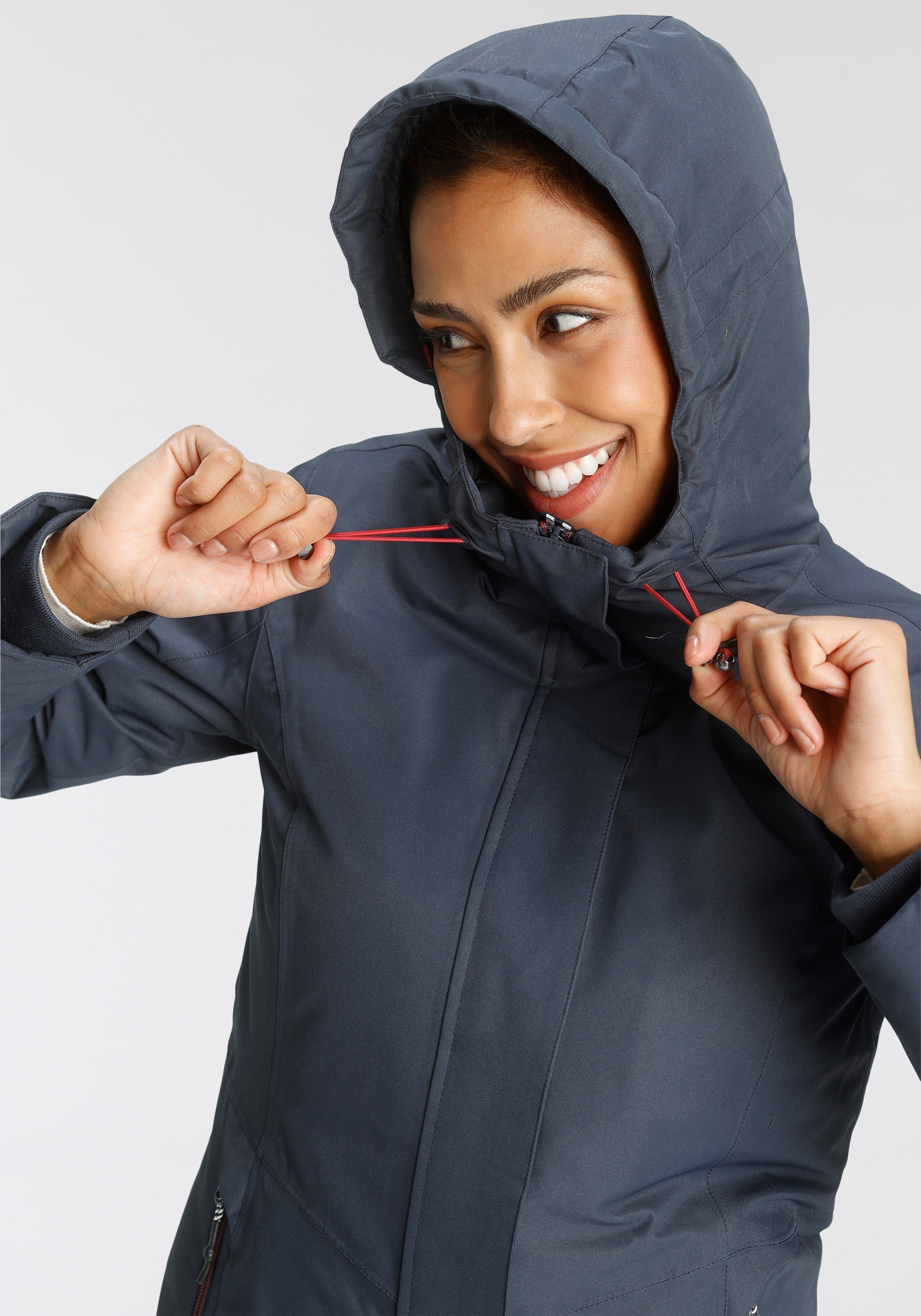Polarino Functionele parka uit hardshellmateriaal met gelaste naden